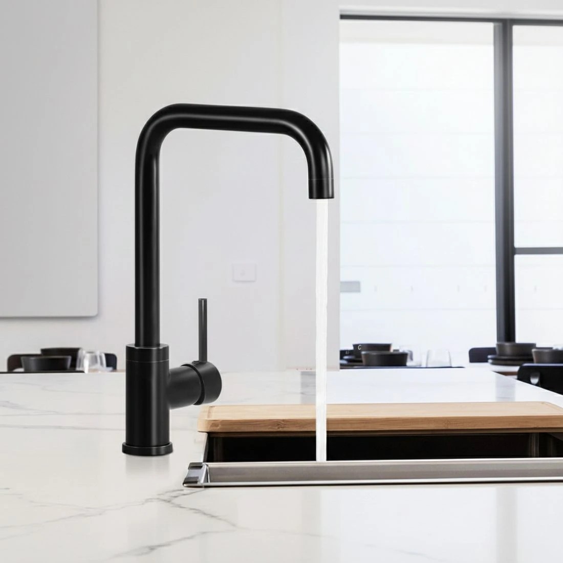 5 Cefito Kitchen Mixer Tap Mixer Rectangle Sink Faucet Basin Laundry - Black, 5 of 5