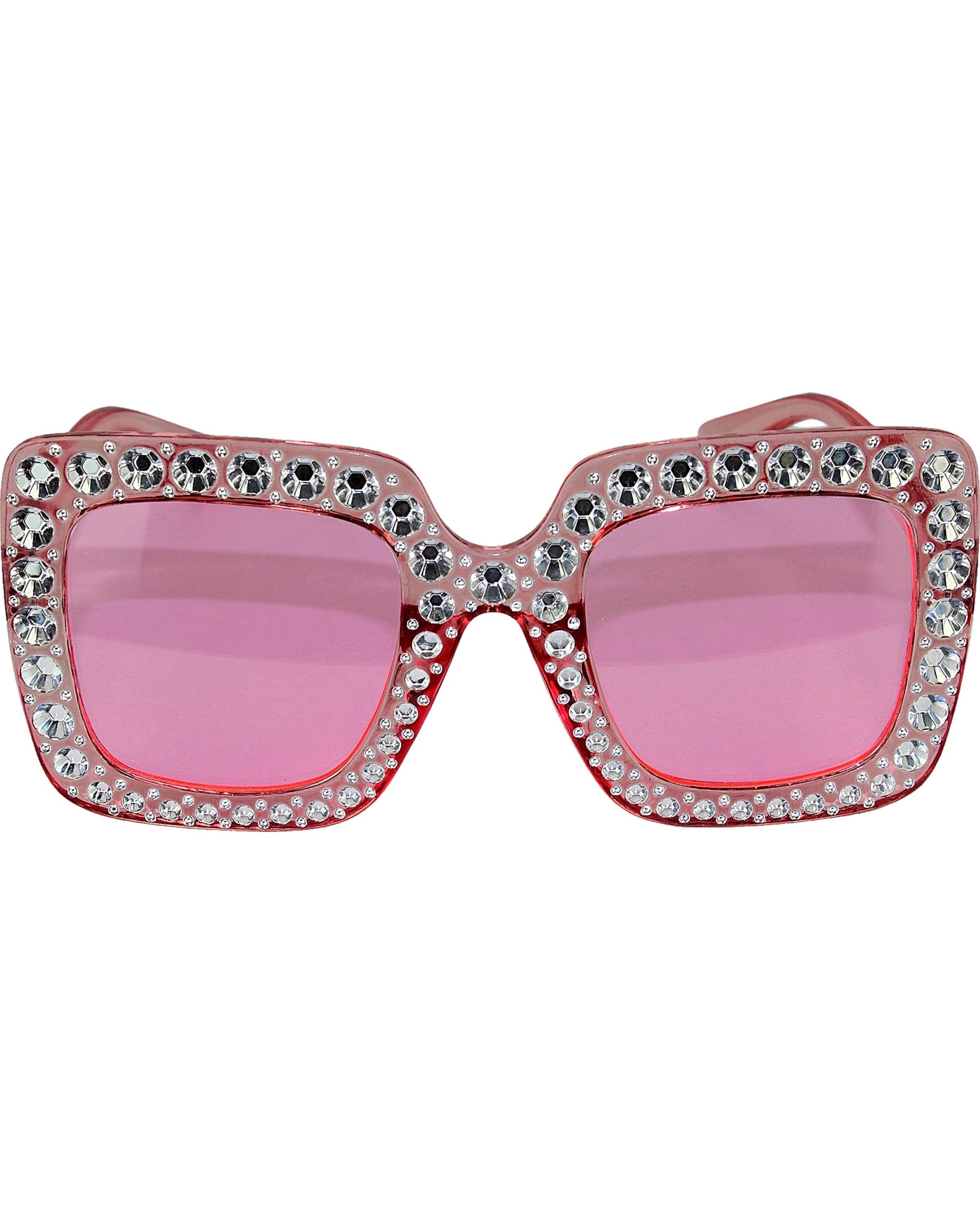 1 JD Party Bling Oversized Square Party Glasses - One Size - Pink, 1 of 3