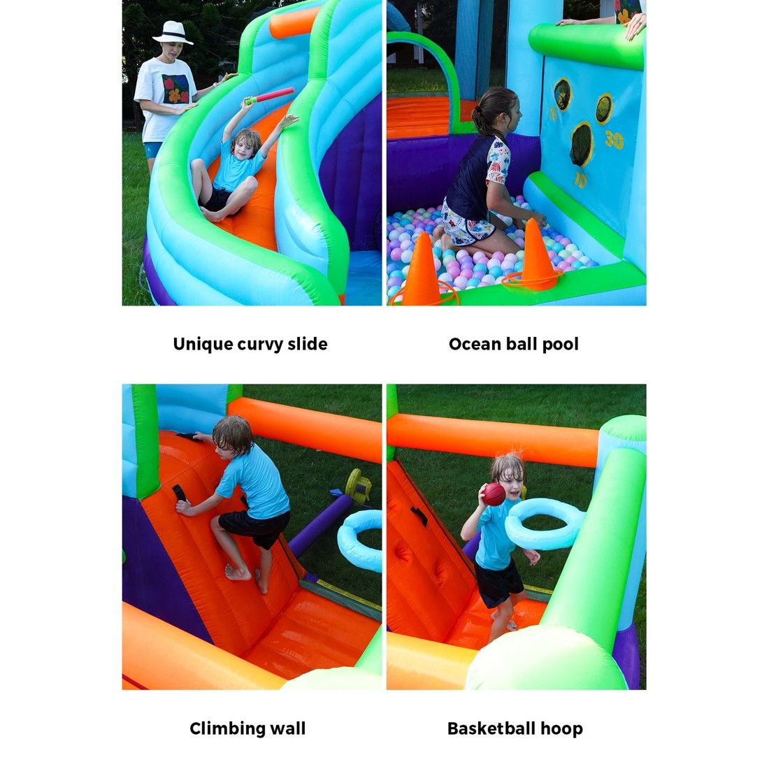 7 Doctor Dolphin 10-in-1 Inflatable Water Park Jumping Castle Bounce Pool Blower
 - Multi, 7 of 10