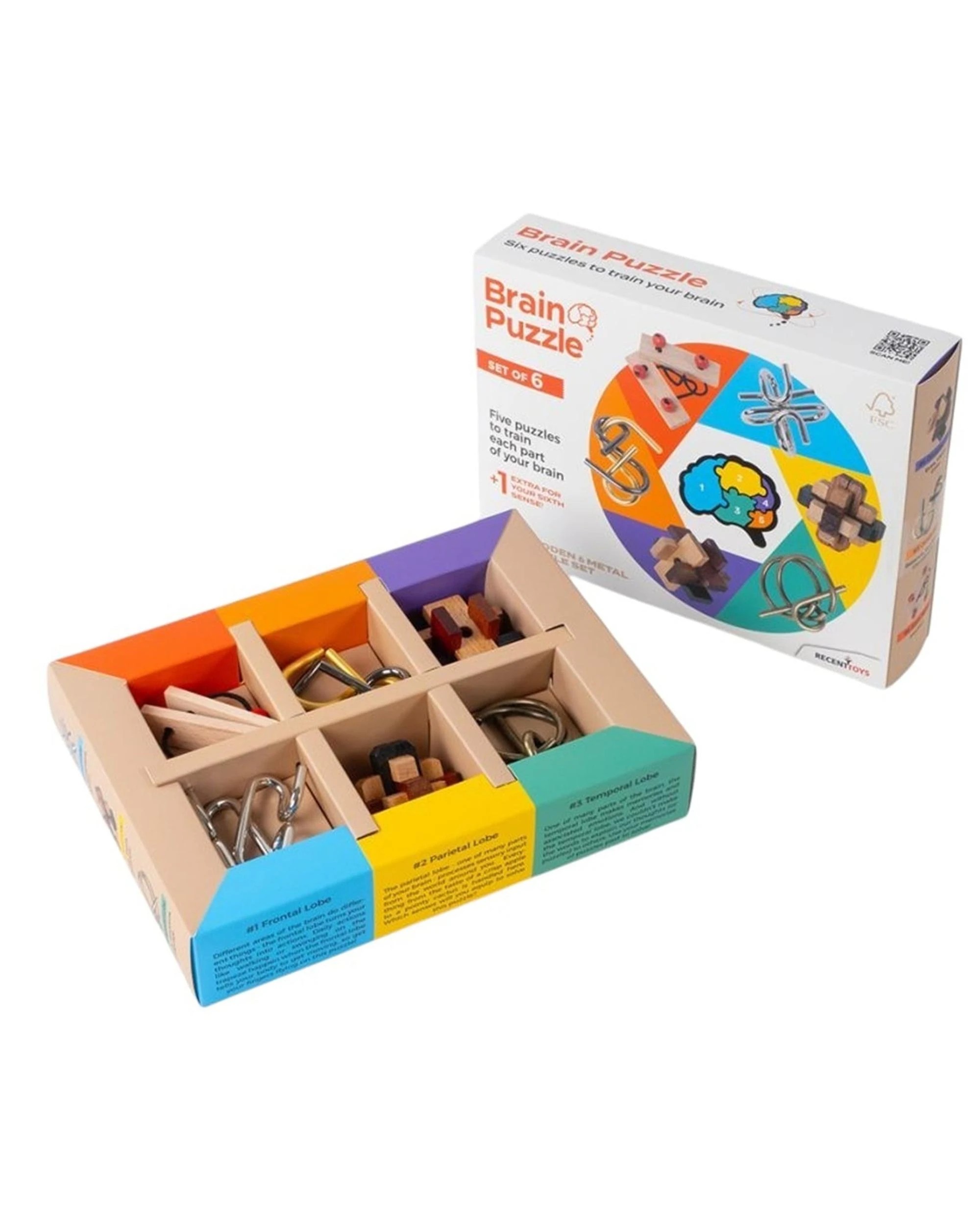 2 Recent Toys Brain Puzzle Set of 6, 2 of 9