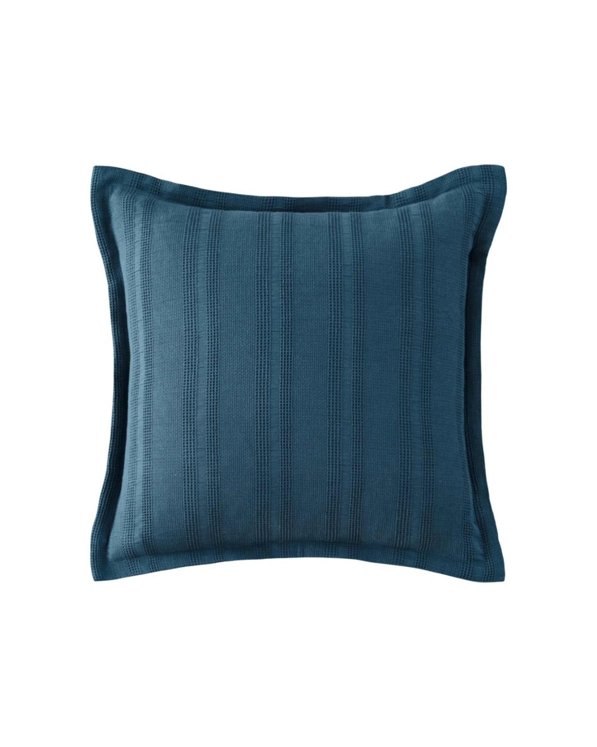 1 Bianca Ashcombe Square Cotton Waffle Decor Cushion Yarn-Dyed - Blue, 1 of 1