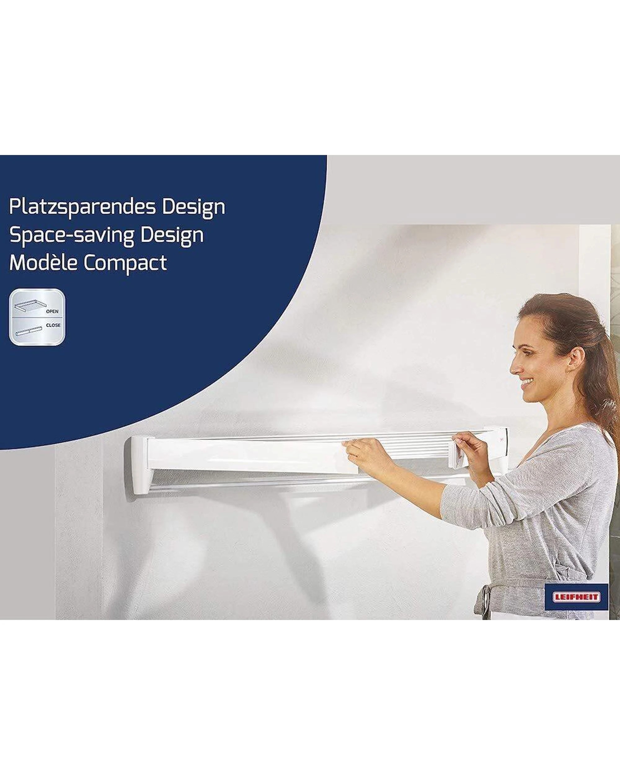 8 Leifheit Telegant 36 Wall Mount Clothes/towel Dryer/drying Rack Indoor 3.6m - White, 8 of 8