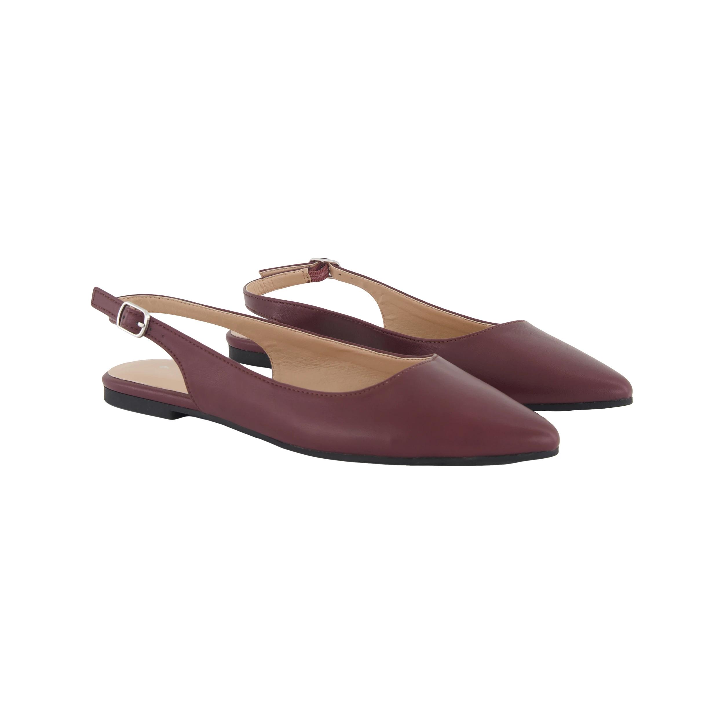 3 Point Toe Ballet Slingback Flats DEEP BURGUNDY, 3 of 3