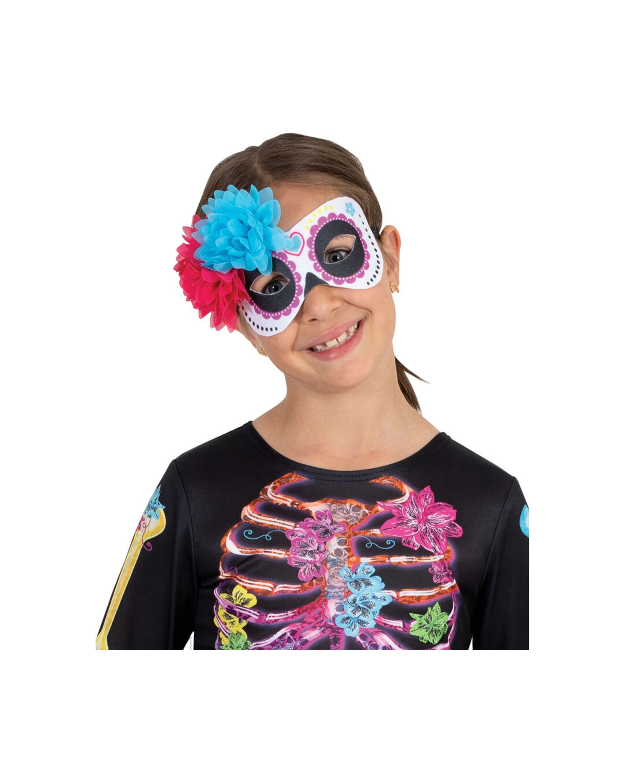 2 Rubies Skeleton Girl Neon Girls Dress Up Kids Costume L - Multi, 2 of 3