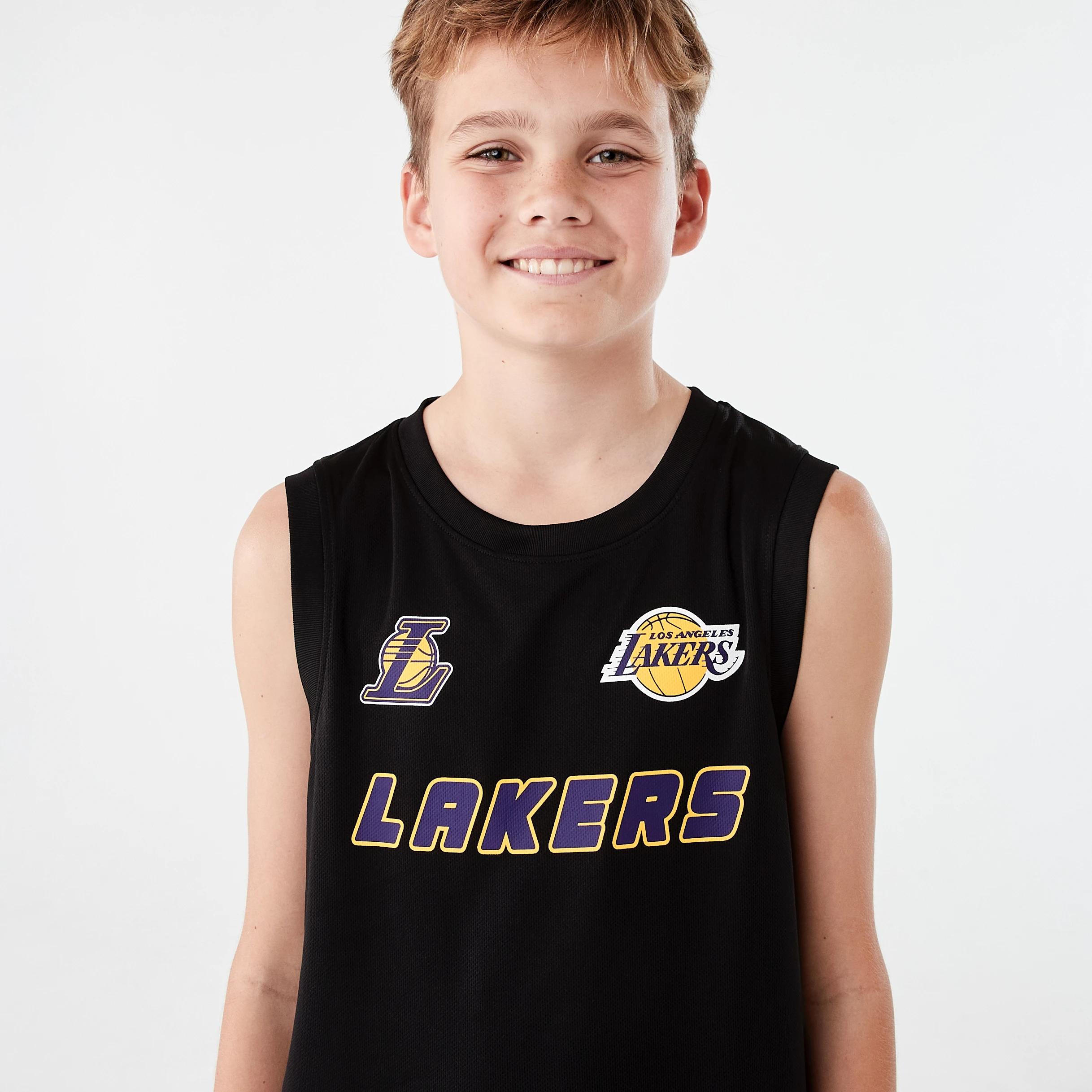 4 Official NBA Kids Mesh Tank BLACK LAKERS MESH TANK, 4 of 8