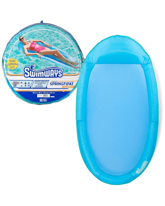 SwimWays Premium Spring Float Hammock - Sky Blue