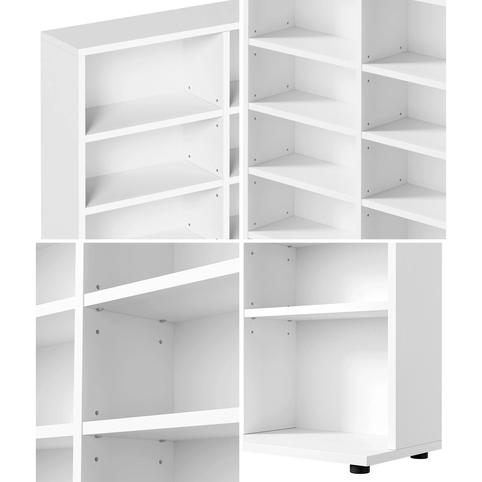 4 Oikiture Bookshelf Display Shelf Unit Bookcase CD Media Storage Rack - White, 4 of 9
