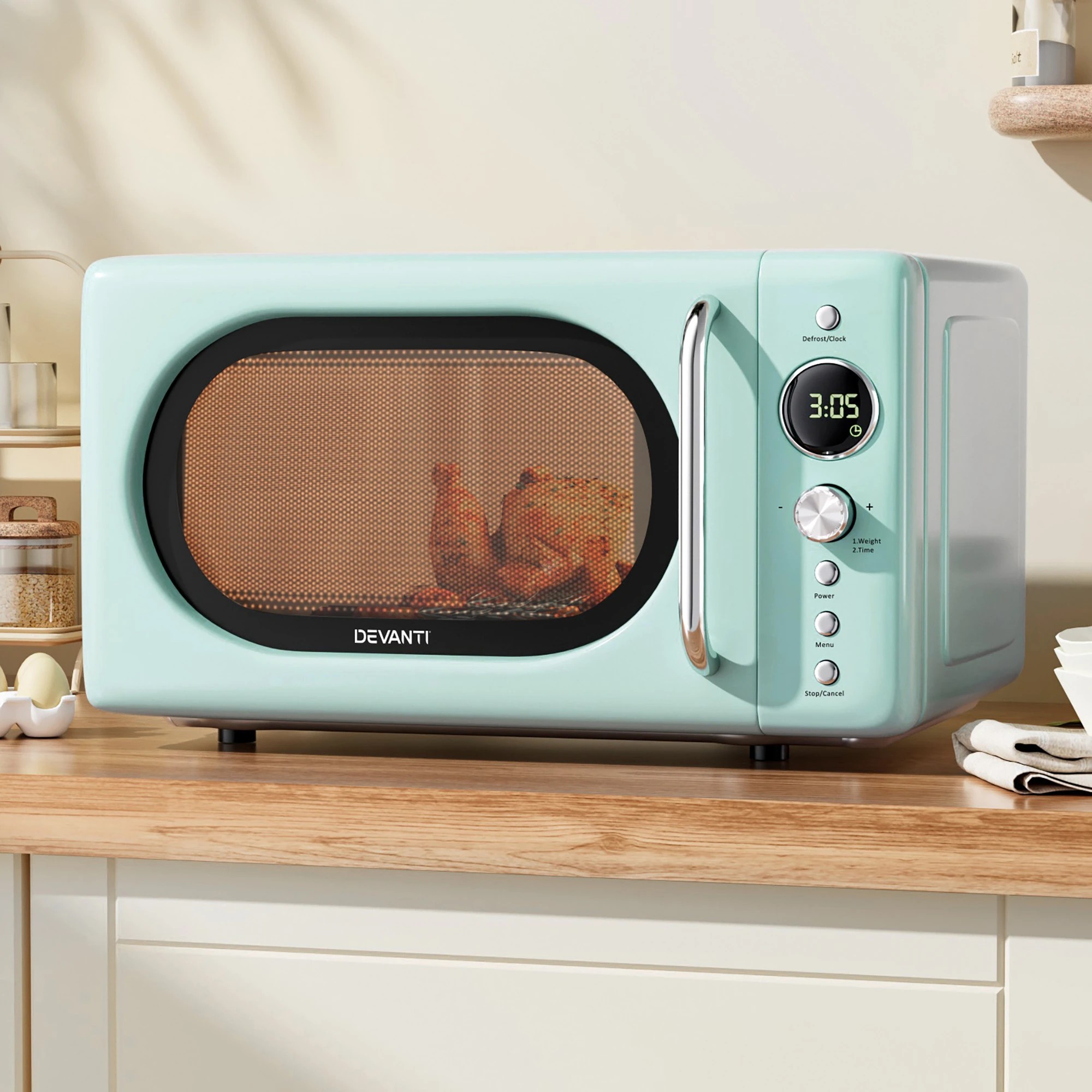 4 Devanti 20L Microwave Oven 700W - Green, 4 of 6