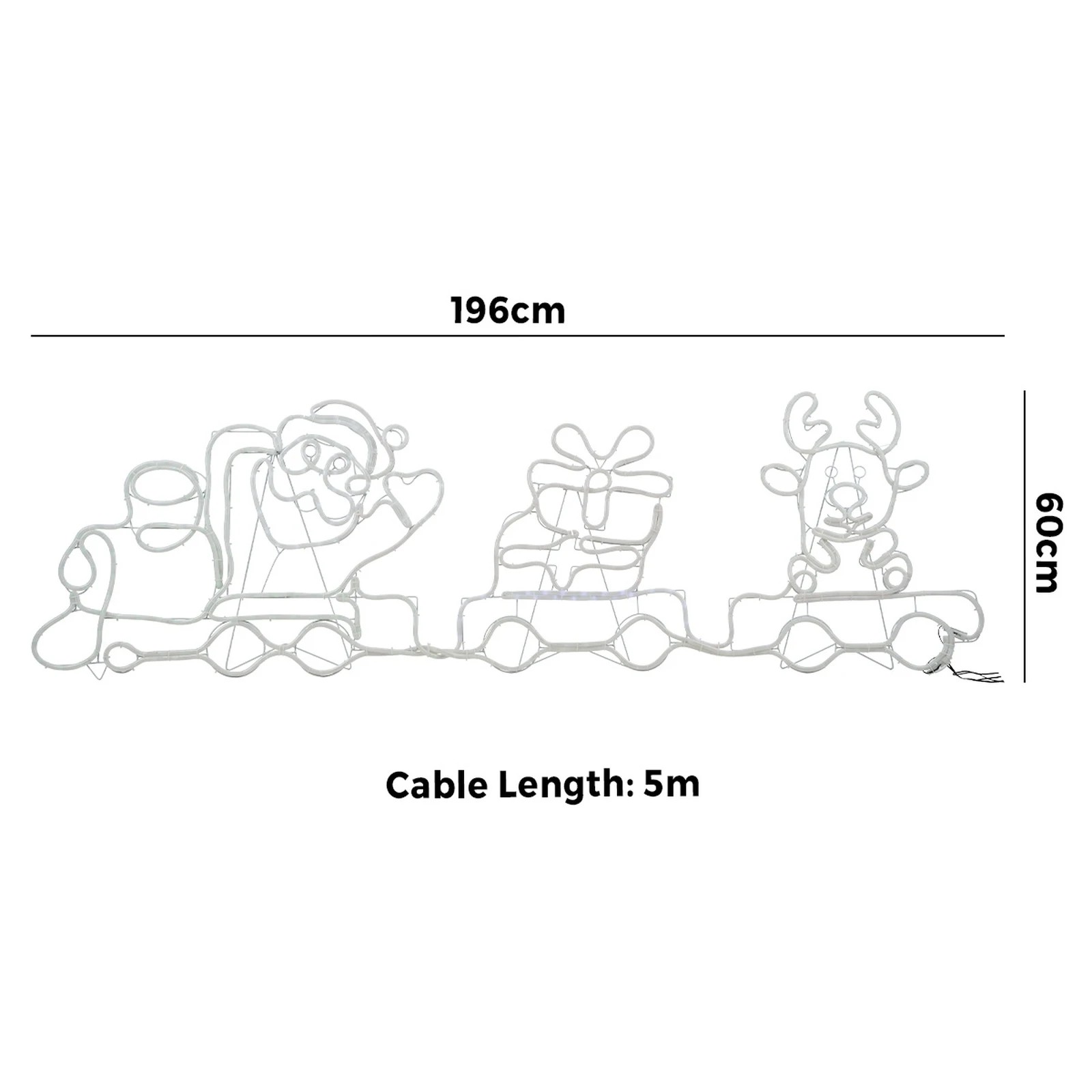 8 Tinseltown Christmas Light Led Motif Lights Santa Train 196cm Xmas Decor Display
 - Multi, 8 of 8