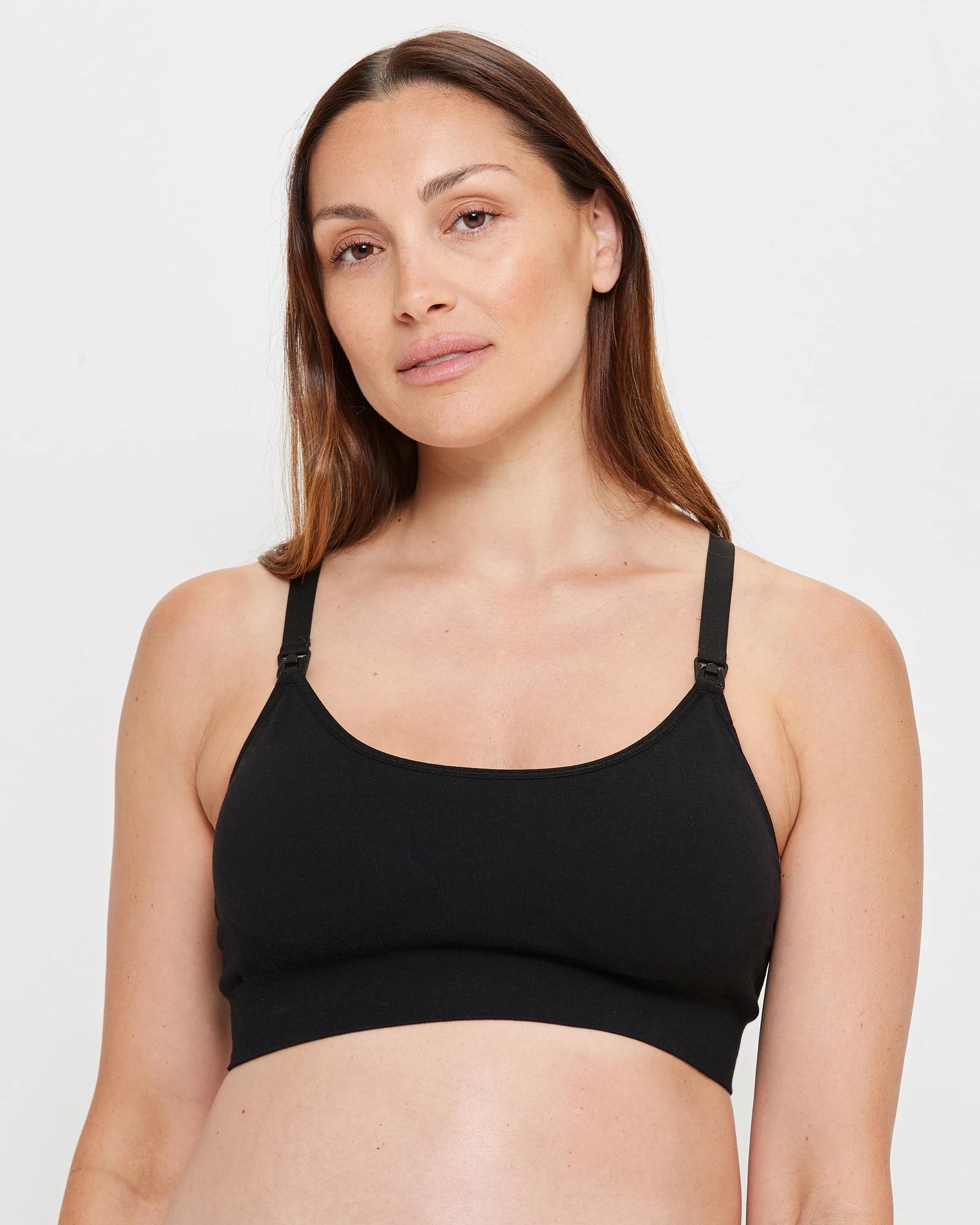 1 Target Maternity Seamfree Crop Top BLACK, 1 of 3