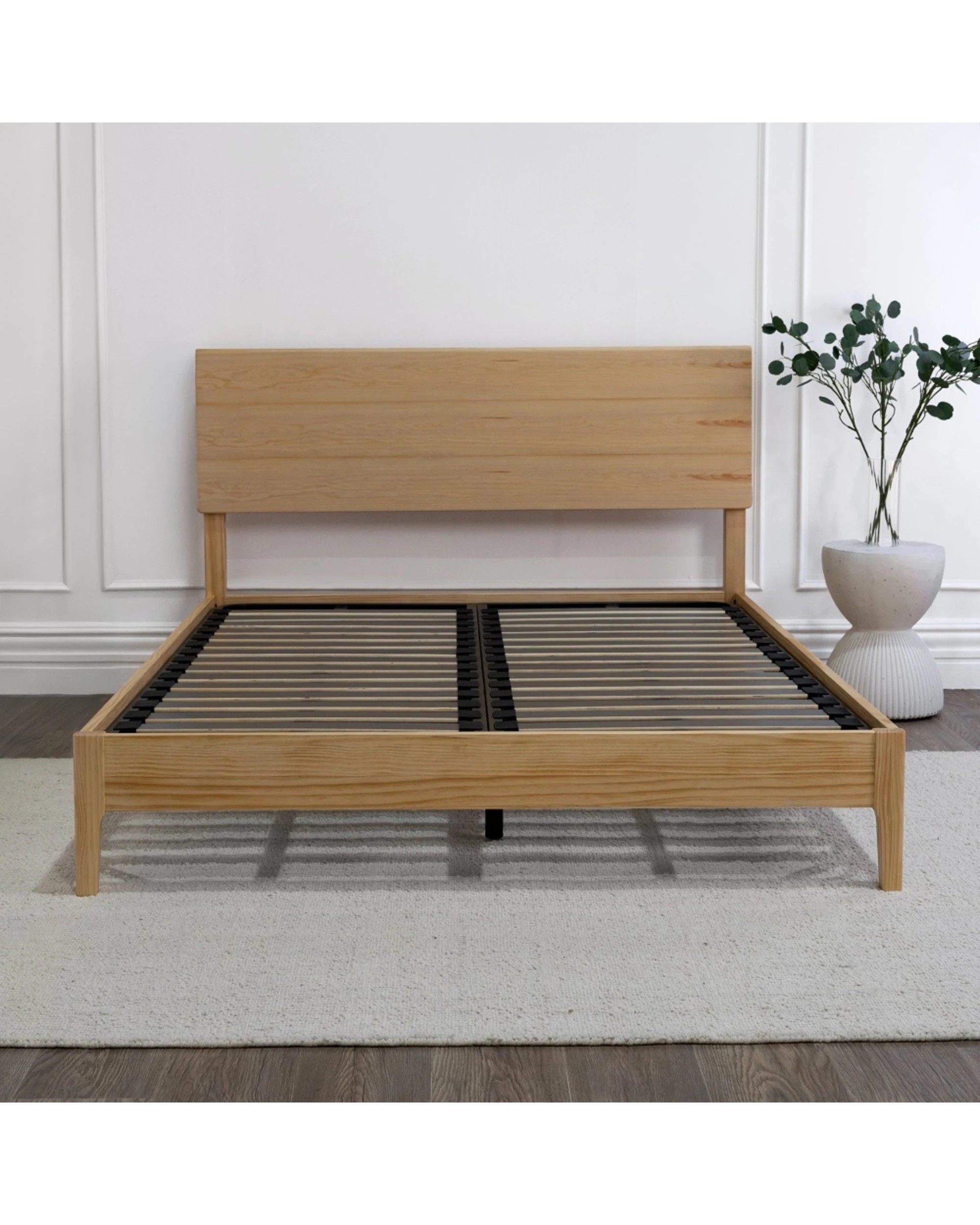 1 Bedding Co Solid Timber Bed Frame Minimalist - Single Bed - Natural, 1 of 6