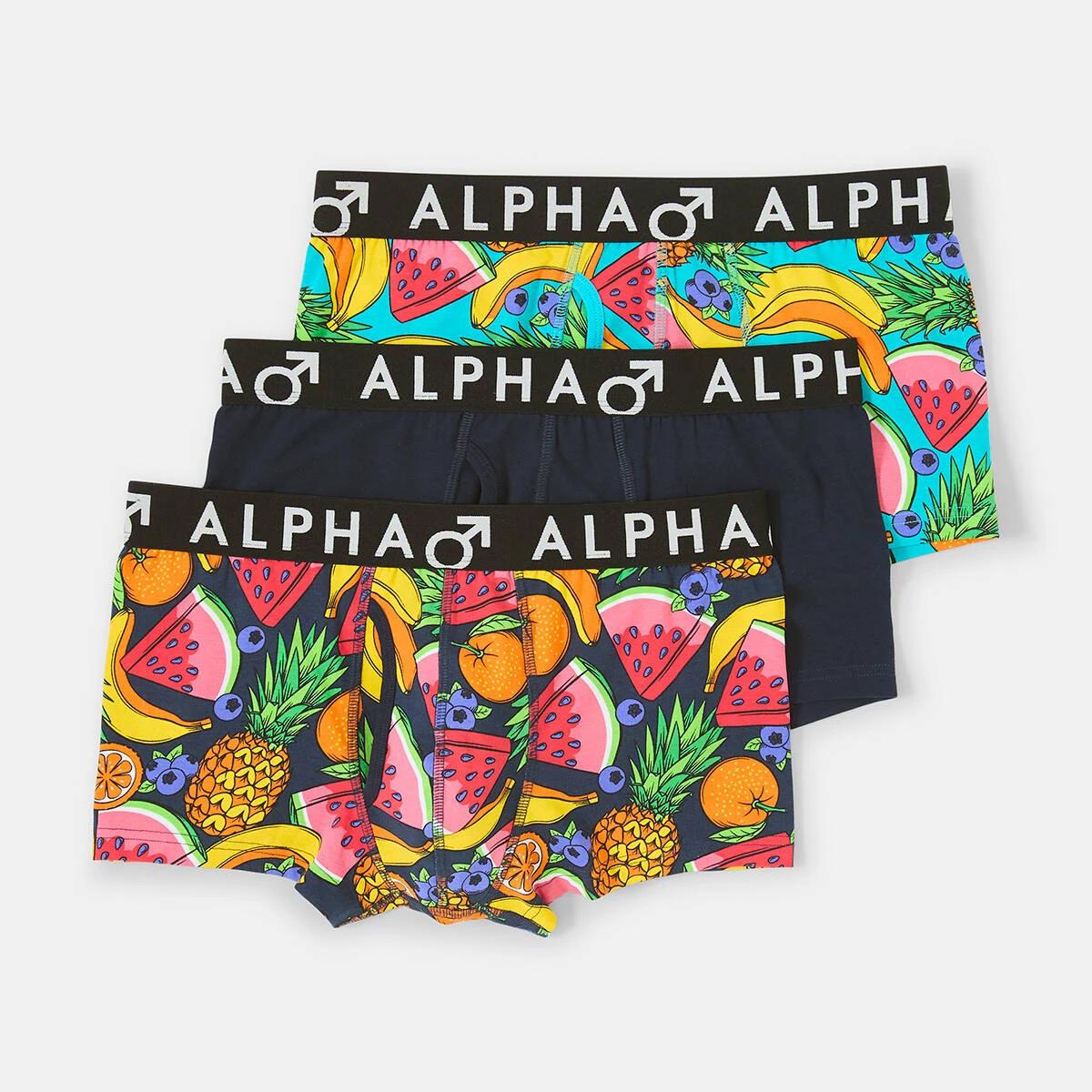 1 3 Pack Fly Front Print Trunks FRUIT SALAD, 1 of 8