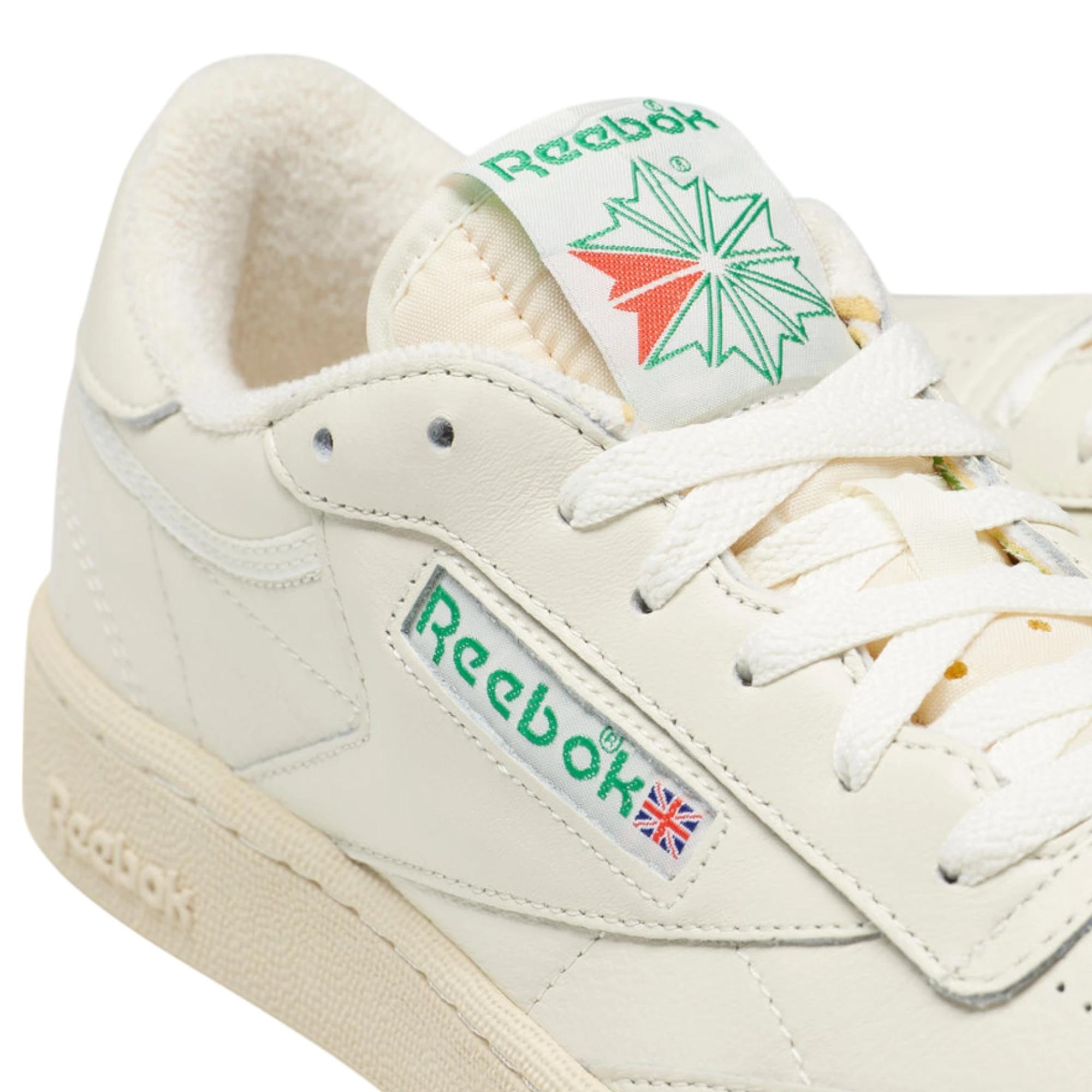 5 Reebok Mens Club C 85 Vintage Casual Shoes CHALK/GREEN, 5 of 8