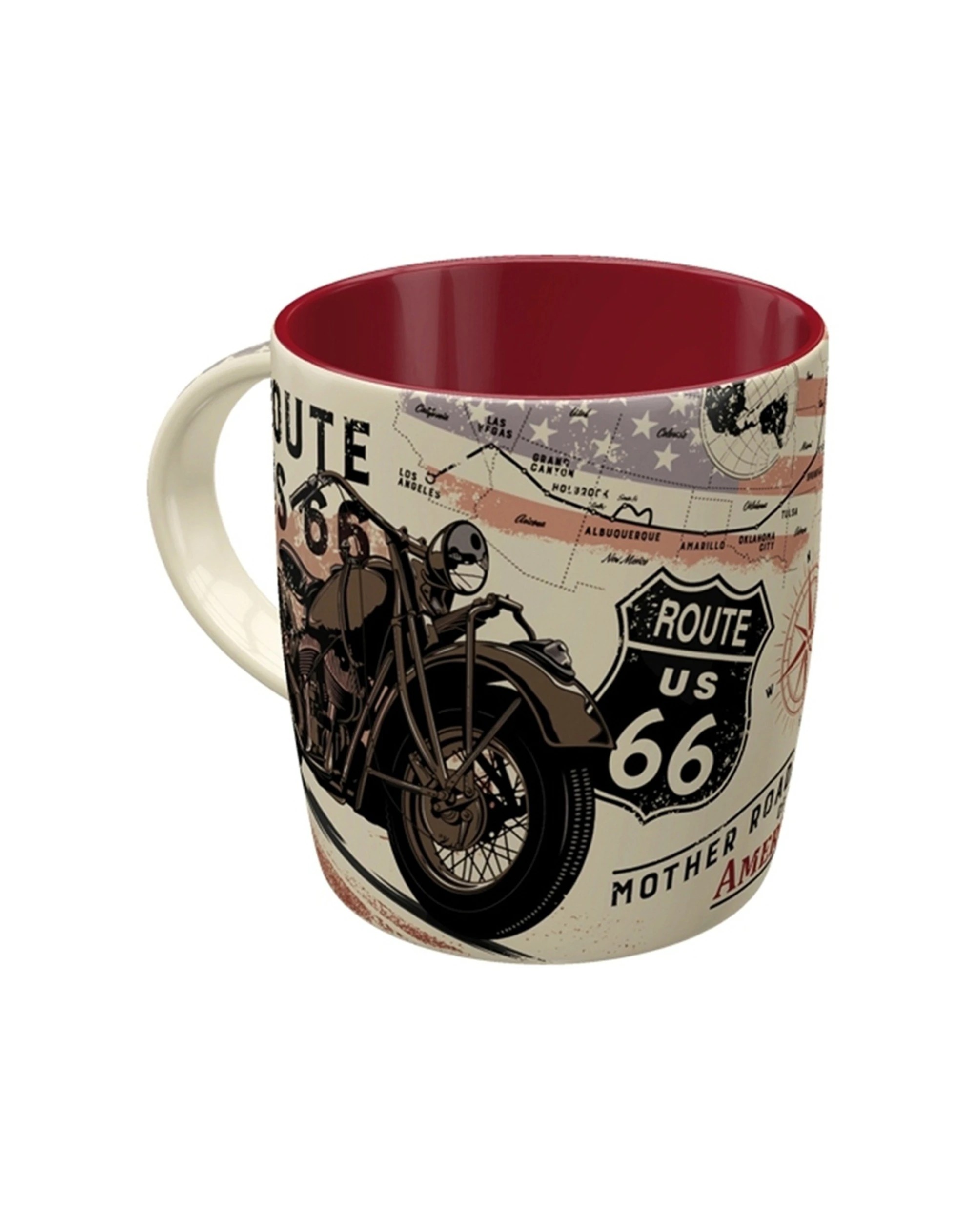 2 Nostalgic-Art 4PK Ceramic Mug 330ml Retro Design - Route 66 Bike Map, 2 of 4