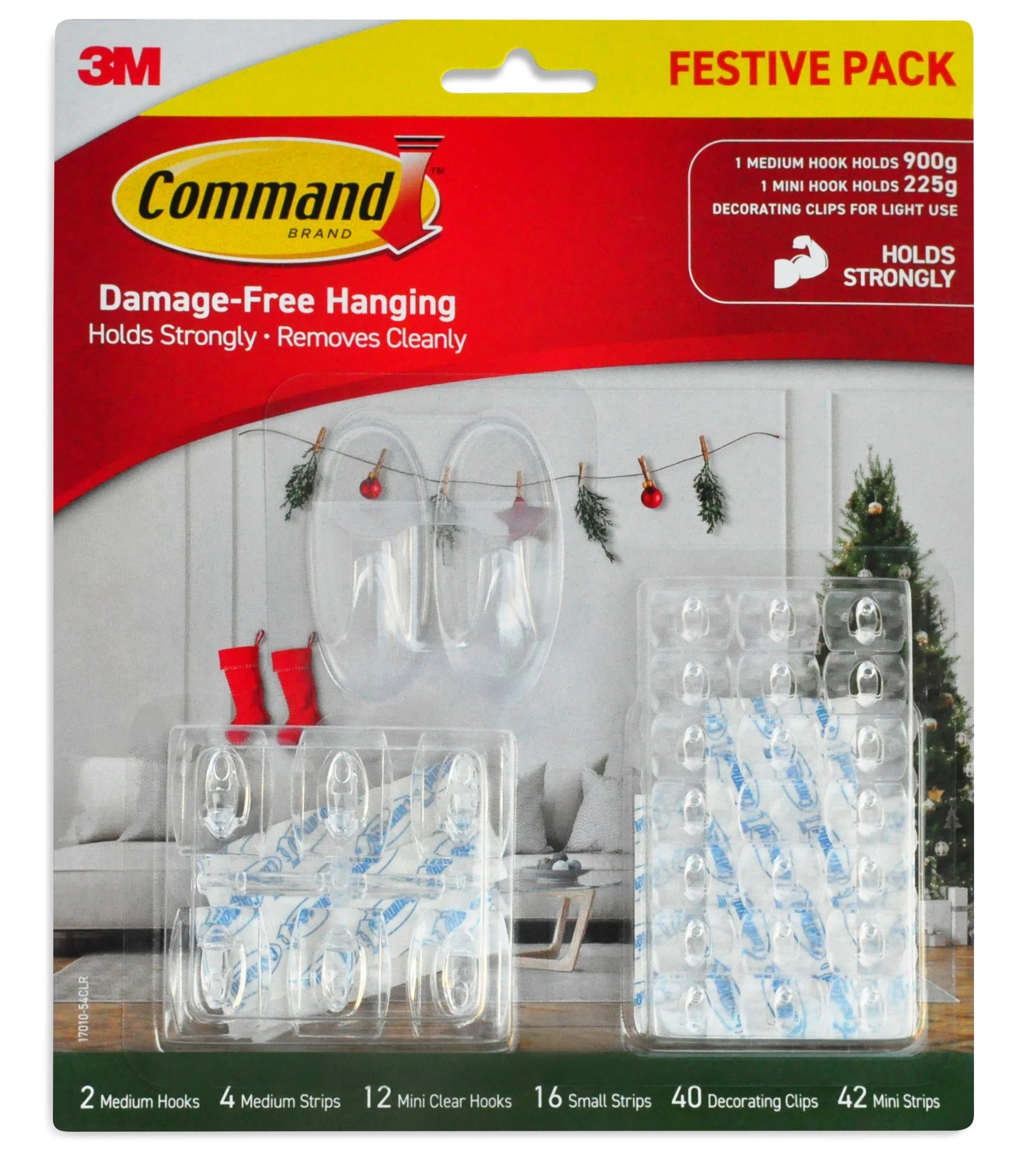 1 54 Pack 3M Command Festive Hooks - Clear, 1 of 2