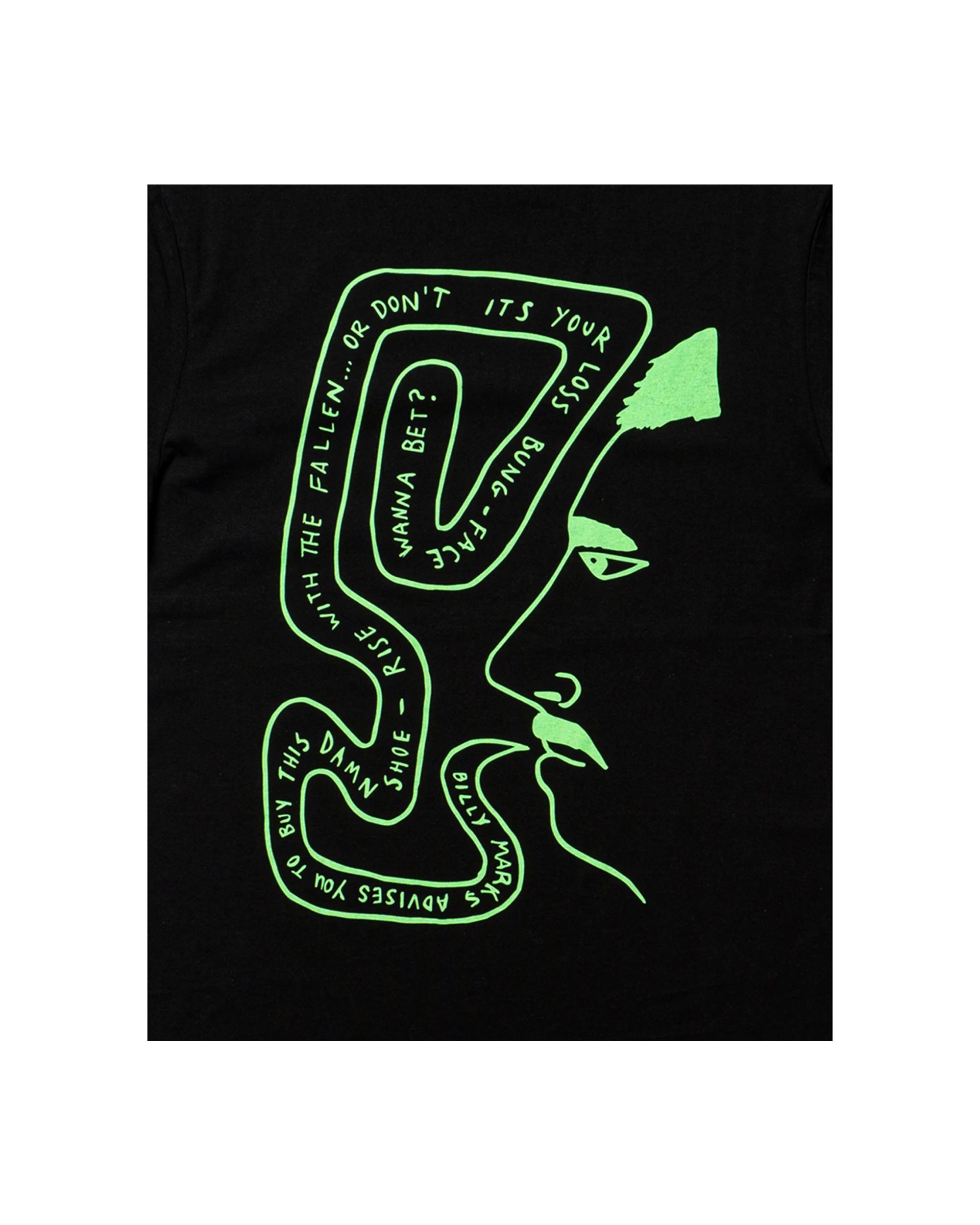 2 Fallen Footwear Men Pawn Regular Fit Tee Billy Mark T Shirt 100 Percent Cotton BLACK/LIME, 2 of 4