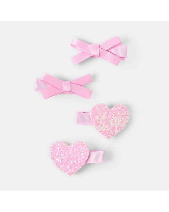 4 Pack Hearts Hair Clips