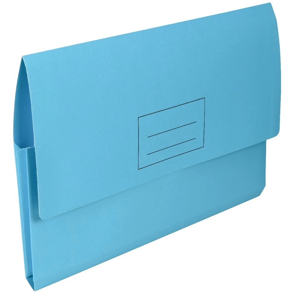 2 J.Burrows Foolscap Document Wallet 220gsm Aqua, 2 of 3