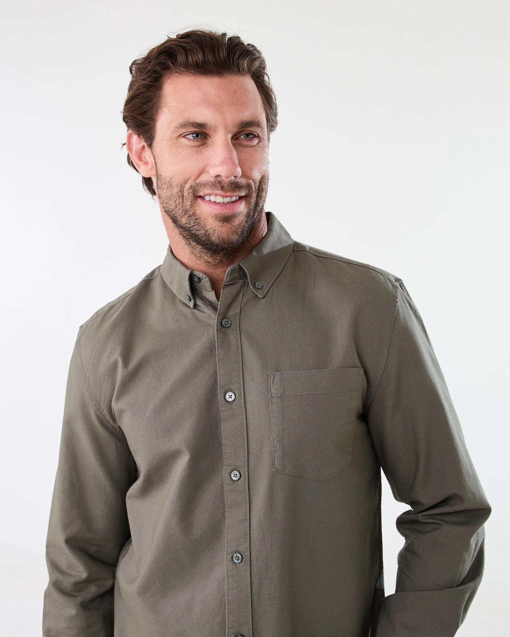 4 Long Sleeve Oxford Shirt Grn Smkolv, 4 of 8