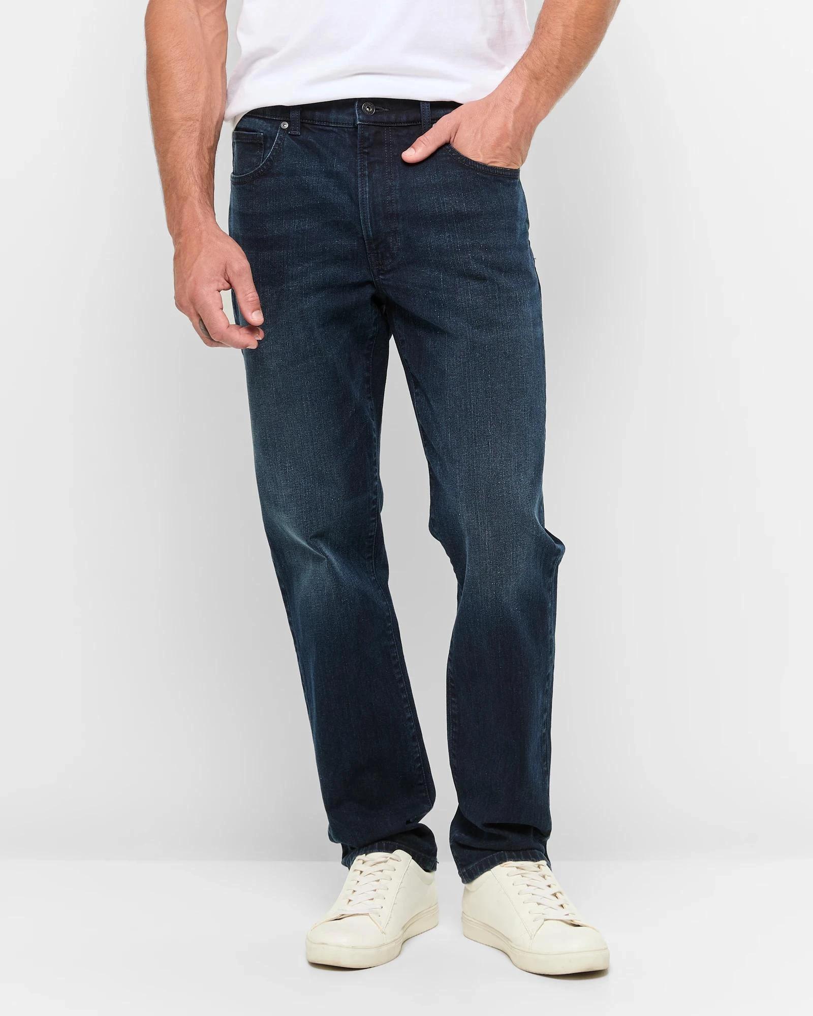 1 Target Man Straight Fit Denim Jeans BLUE + BLACK, 1 of 5