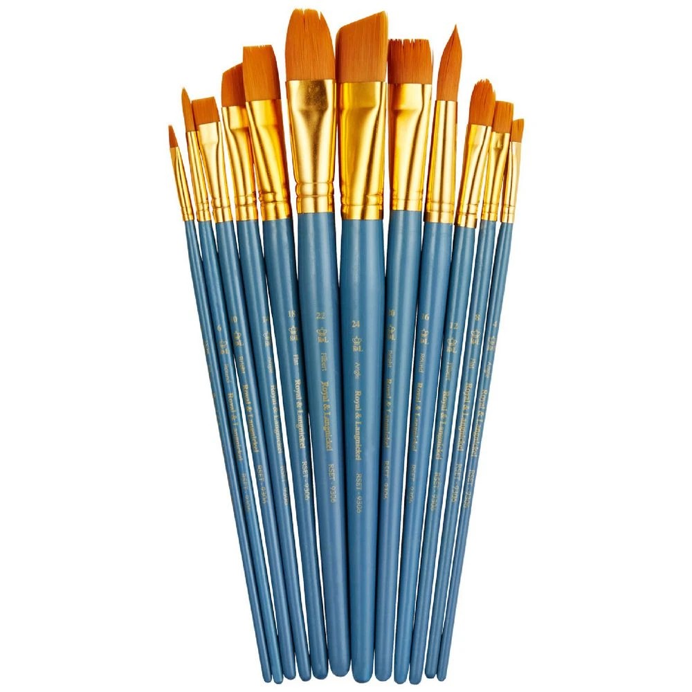 1 Royal & Langnickel Medium Gold Paintbrush Set 12 Piece, 1 of 3