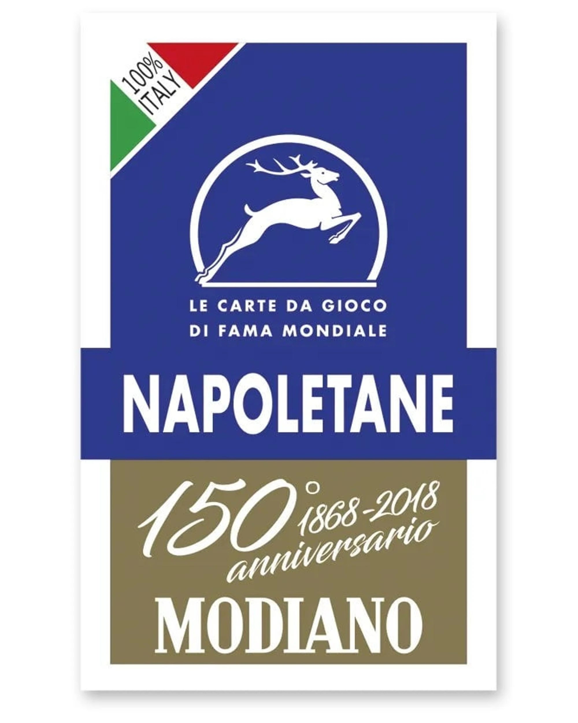 5 Modiano Napoletane 150th Anniversary Blue Playing Cards - Blue, 5 of 6