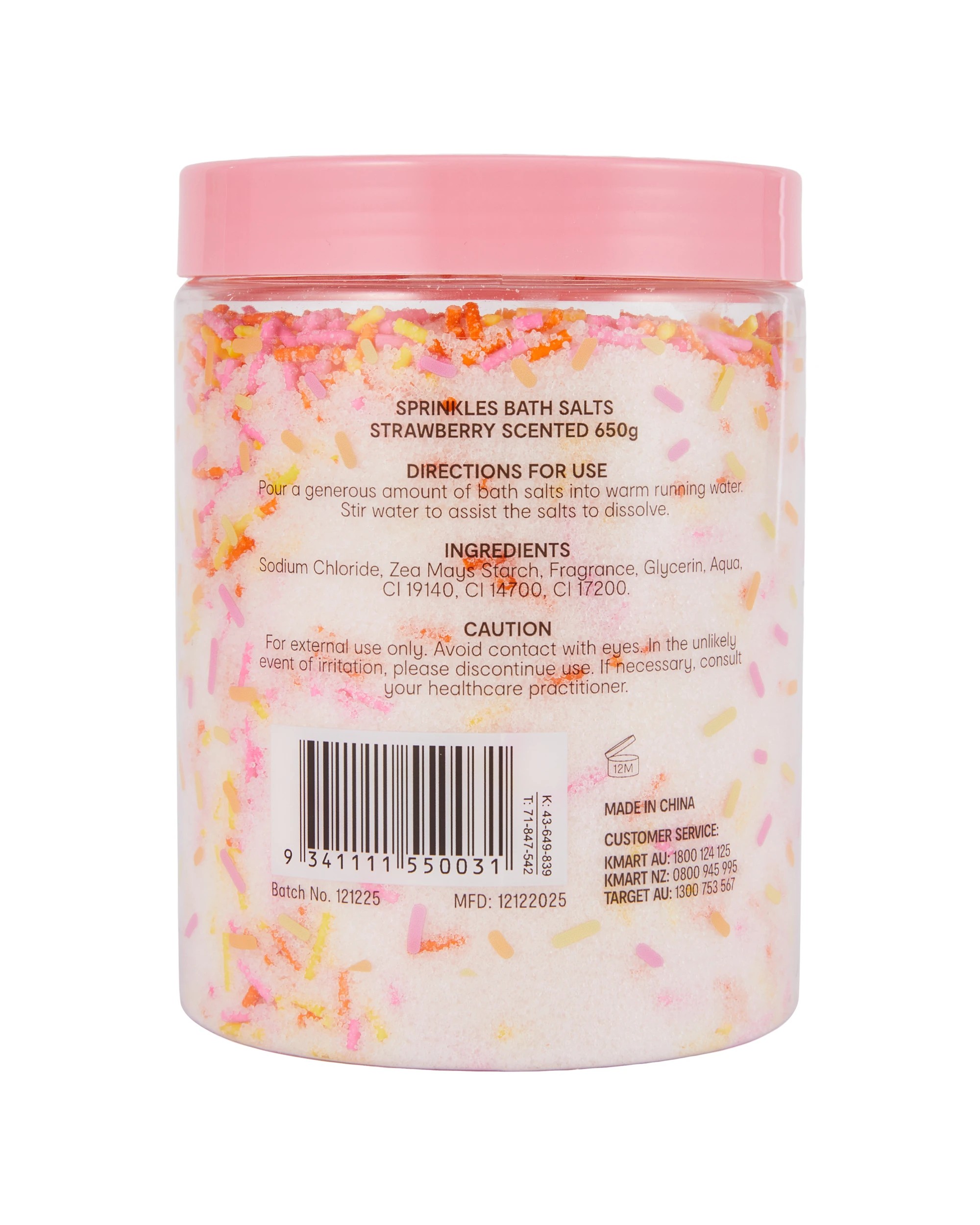 4 OXX Bodycare Sprinkle Bath Salts 650g - Strawberry Scented, 4 of 4