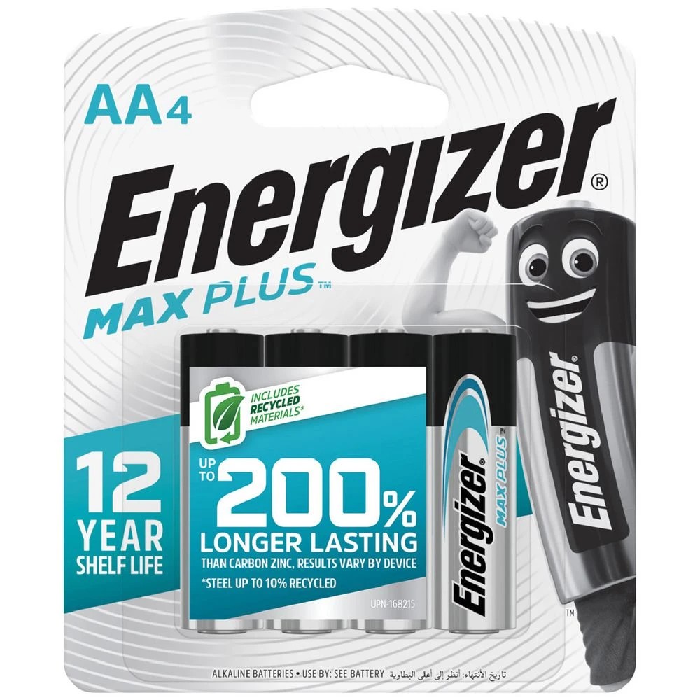 1 Energizer MAX Plus AA Alkaline Batteries 4 Pack, 1 of 8