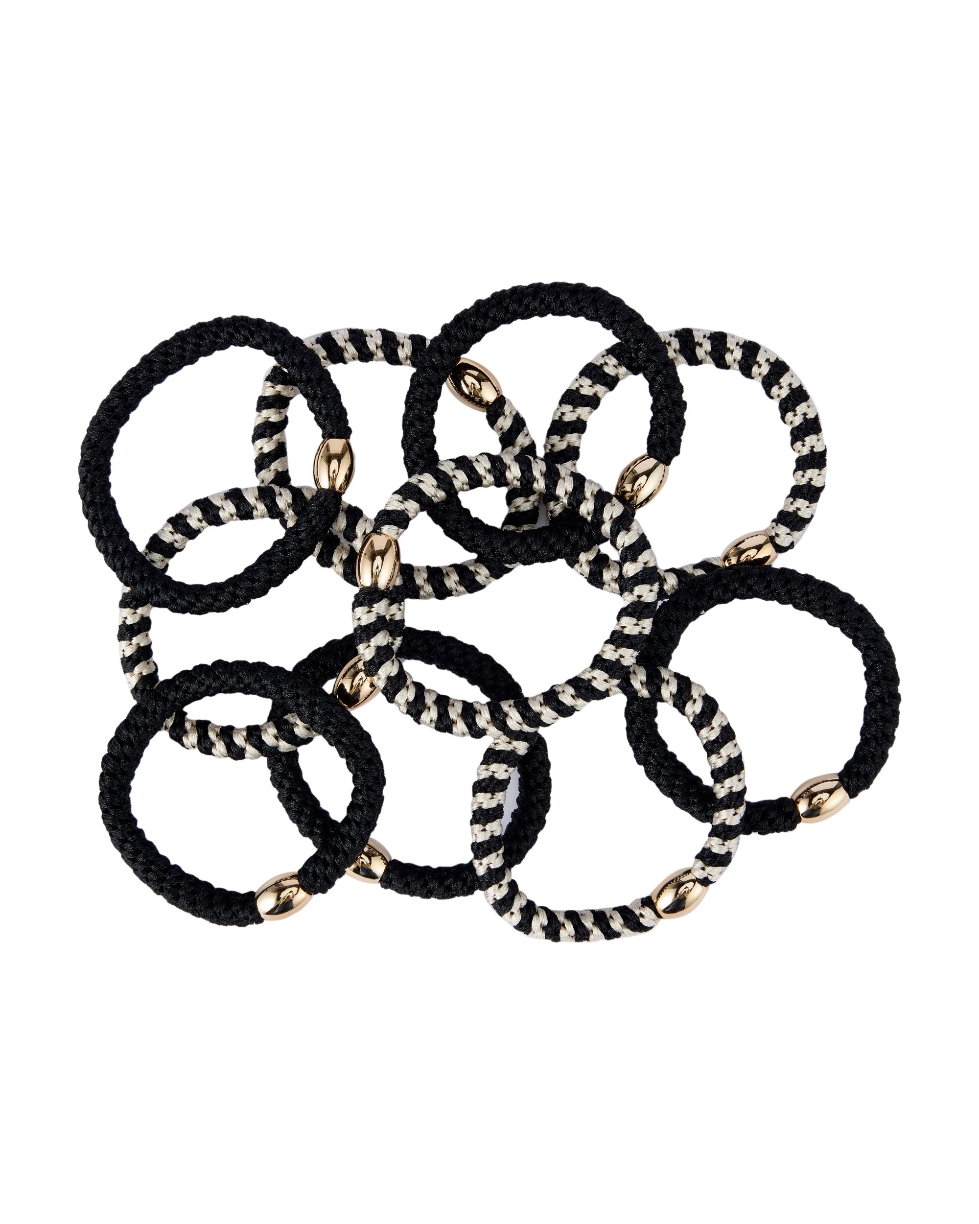 1 OXX Haircare 10 Piece Hair Elastics - Black and White, 1 of 3