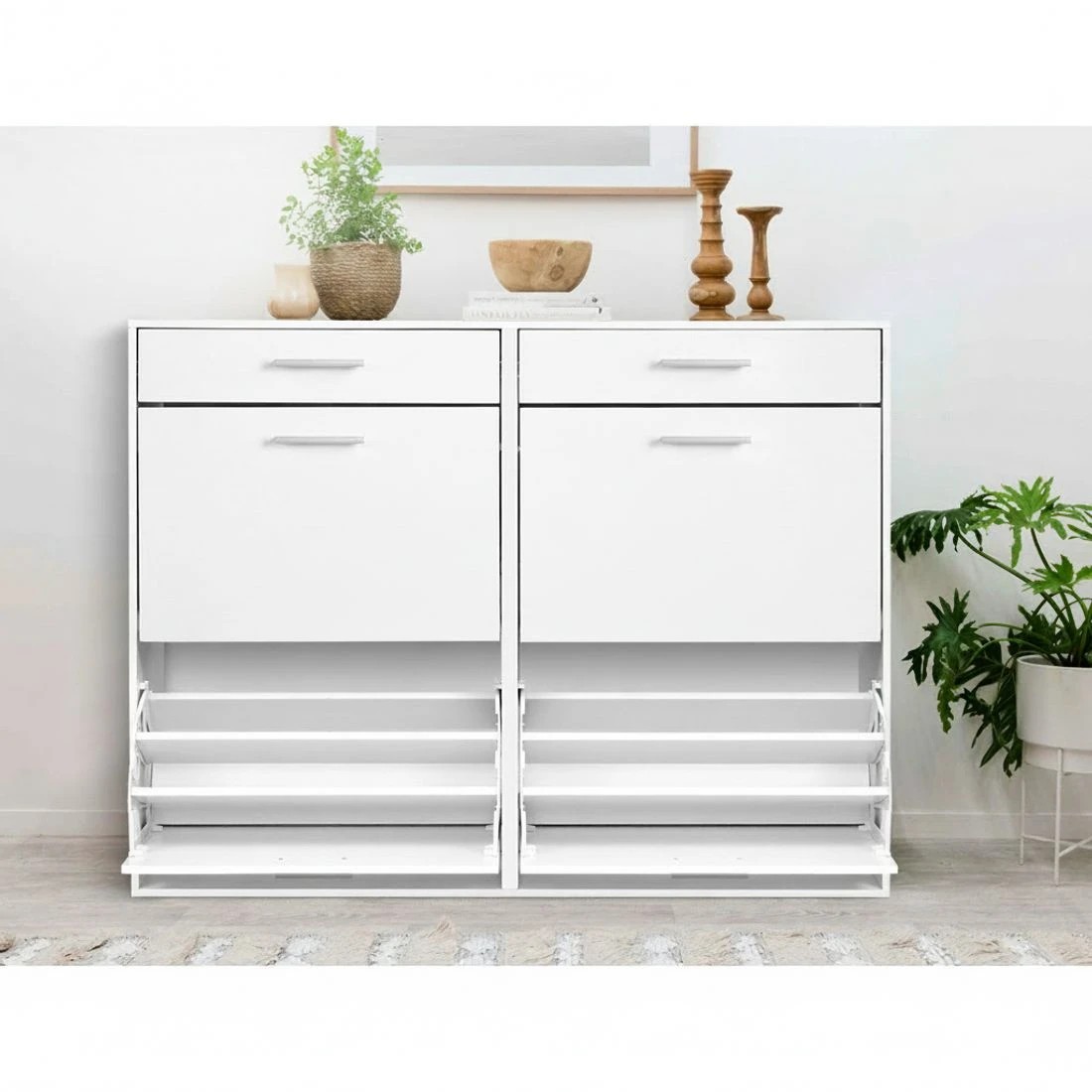 6 Artiss Shoe Rack Cabinet 36 Pairs Adjustable Shelves Sara - White, 6 of 8