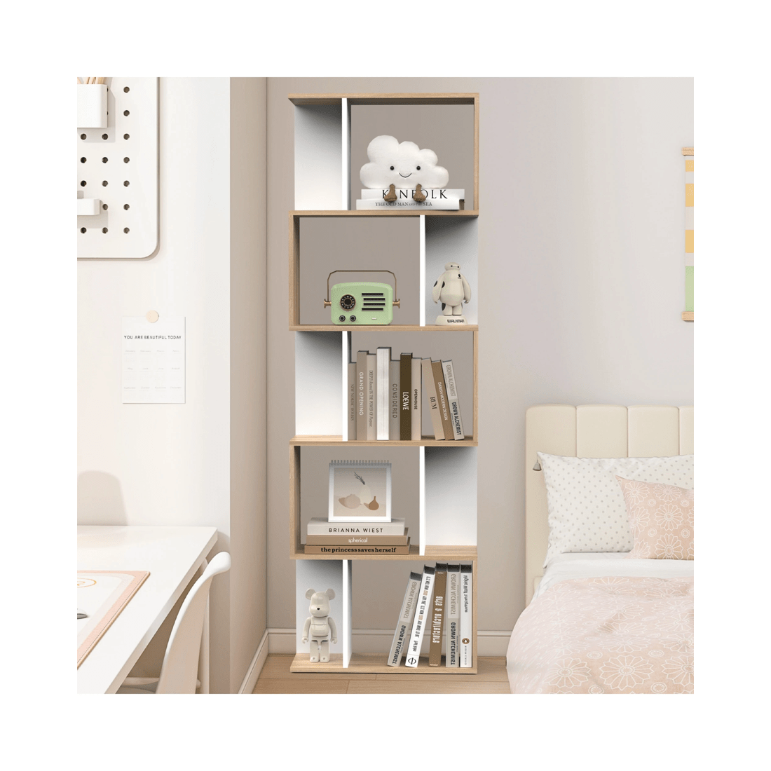 7 Advwin 5-Tier Cube Bookshelf Storage Bookcase Display Shelf, 7 of 9