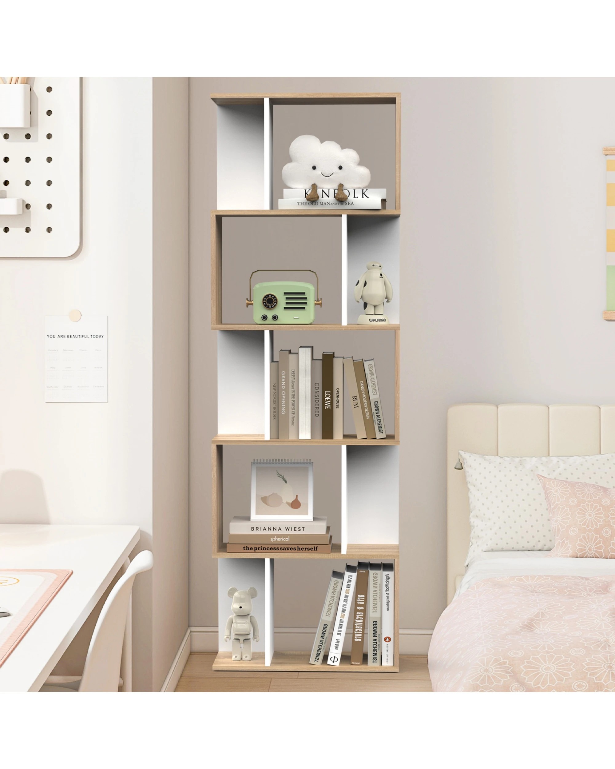 7 Advwin 5-Tier Cube Bookshelf Storage Bookcase Display Shelf, 7 of 9