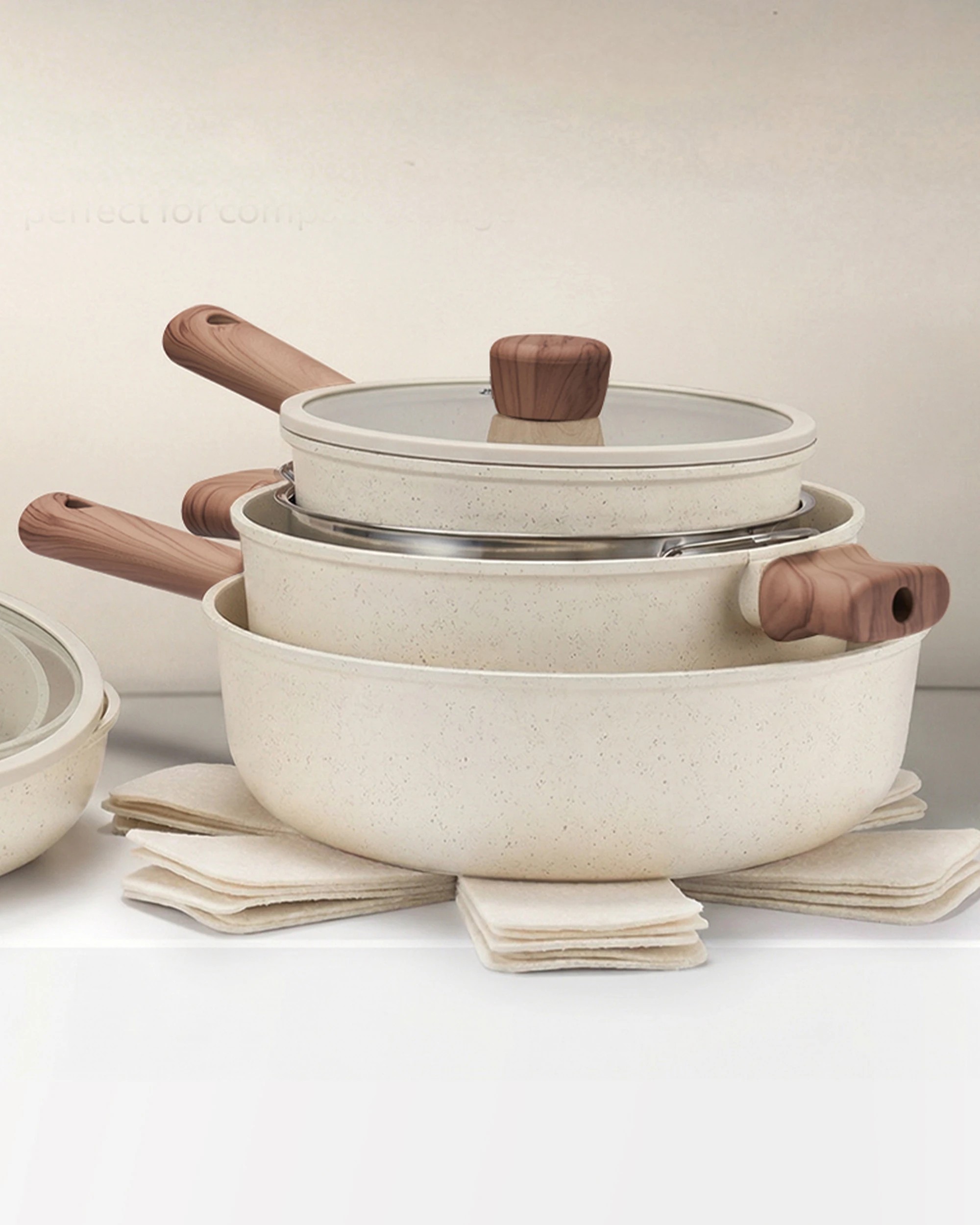8 ZUNI 19PCS Nonstick Cookware Set Granite Coating Cooking Pots & Pans, 8 of 9