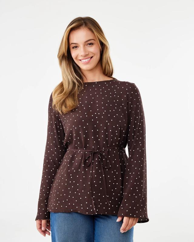 Long Sleeve Tie Waist