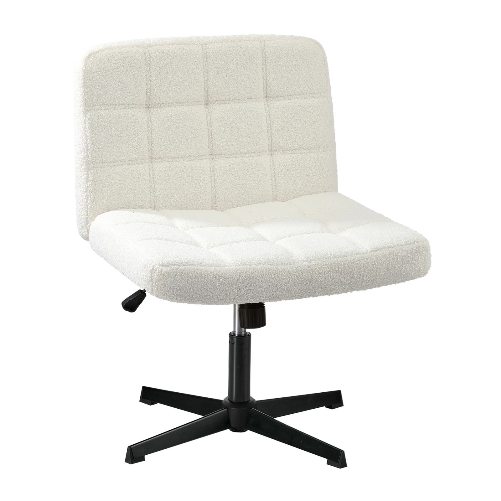 1 Oikiture Armless Office Desk Chair Boucle
 - White, 1 of 10