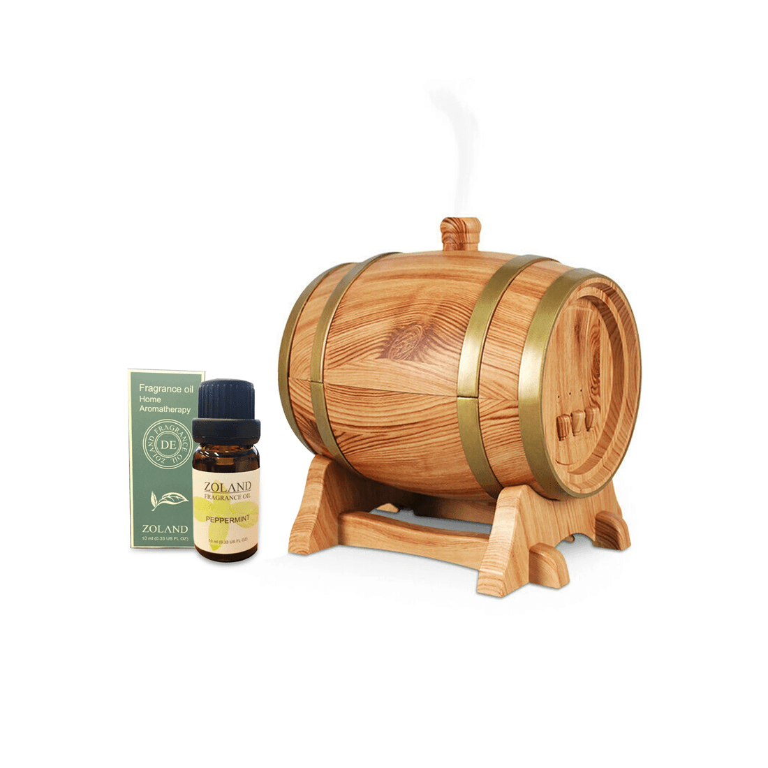 1 TODO 350Ml Bluetooth Speaker Humidifier Aromatherapy Diffuser Ultrasonic Led + Essential Oil - Oak Wood, 1 of 3