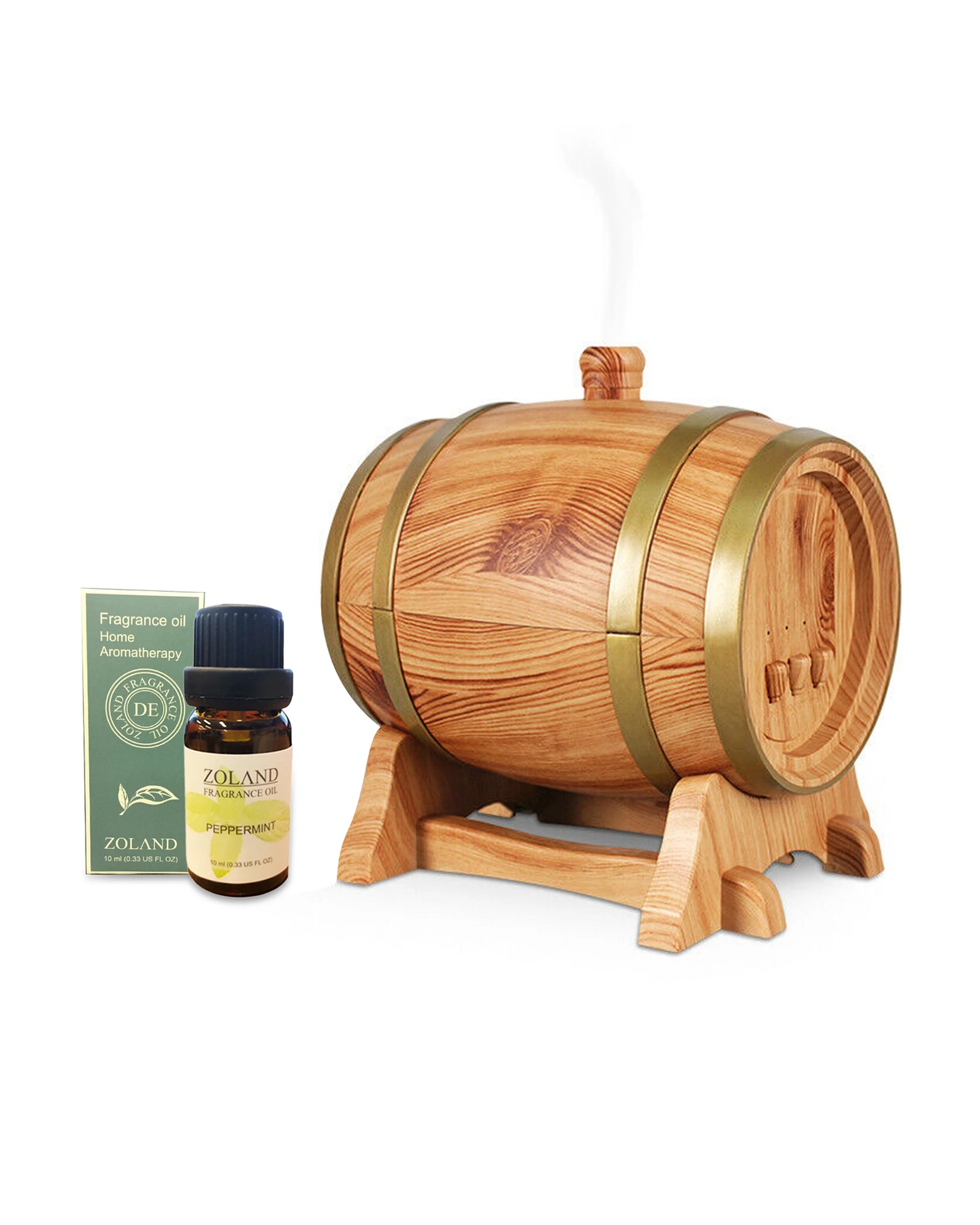 1 TODO 350Ml Bluetooth Speaker Humidifier Aromatherapy Diffuser Ultrasonic Led + Essential Oil - Oak Wood, 1 of 3