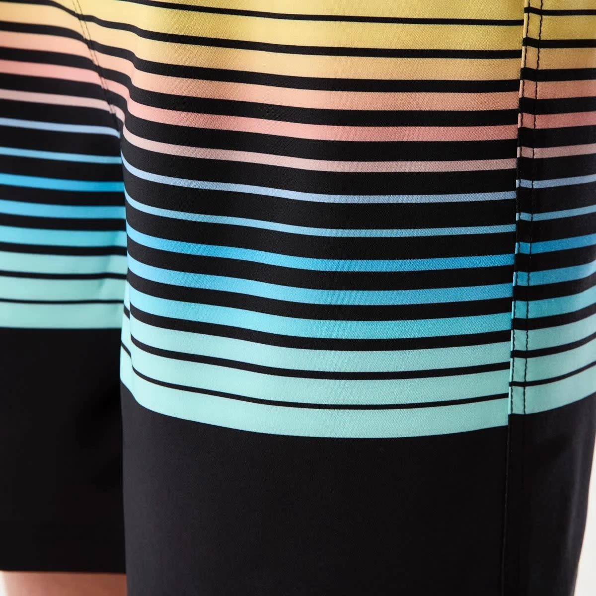 3 Longline Printed Swim Shorts MID OMBRE STRIPE BLACK, 3 of 8