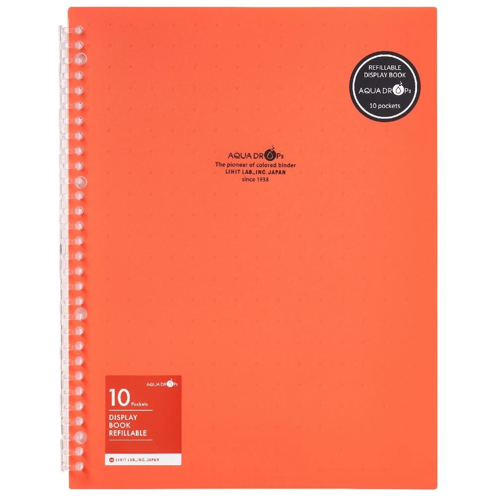 2 Aqua Drops Refillable Display Book A4 10 Pockets Vivid Red, 2 of 4