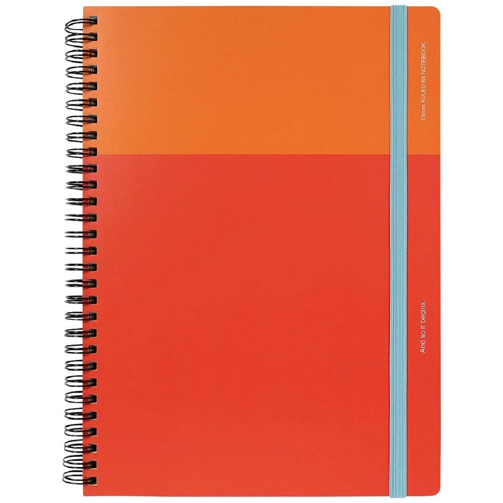 2 Any Day Now Spiral Brights B5 Ruled Notebook Orange and Red, 2 of 4