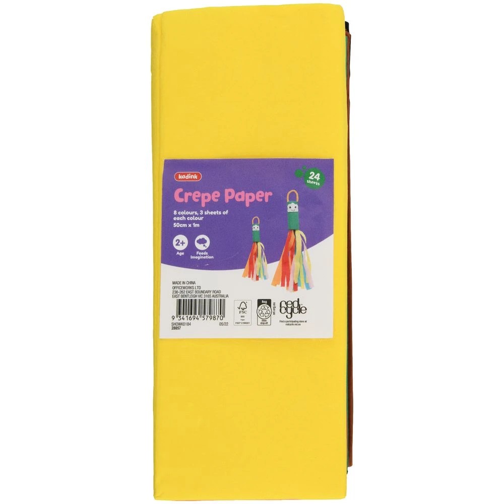 3 Kadink Crepe Paper 50cm x 1m Assorted 24 Pack, 3 of 4