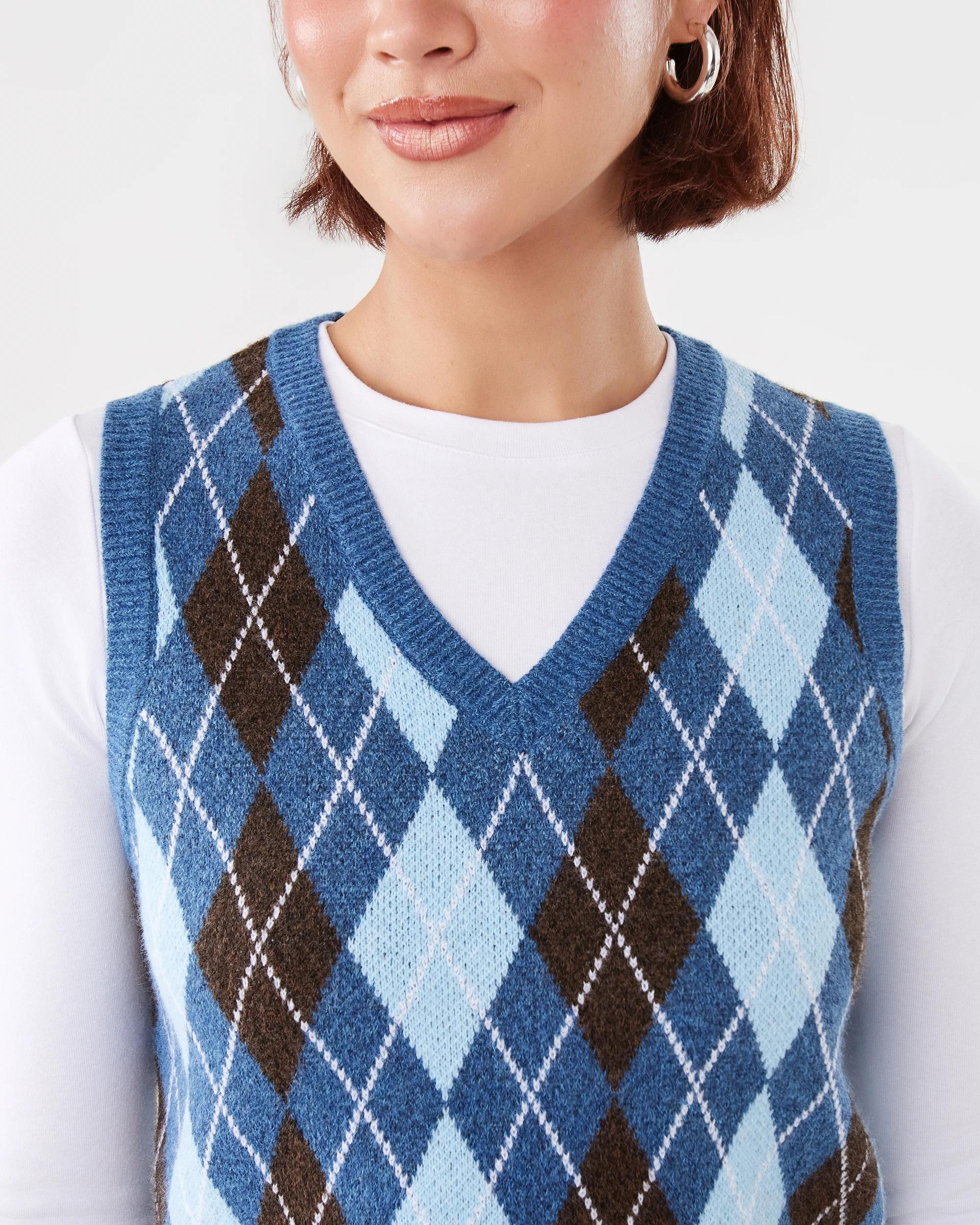 6 Knit Vest Argyle, 6 of 7