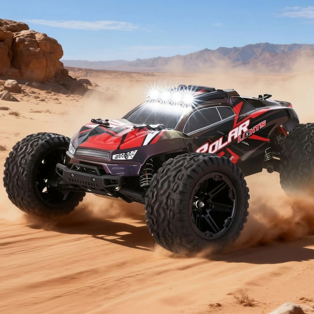 8 Keezi Kids Remote Control Car Off Road Truck with Lights Electric Vehicle Toys - Multi, 8 of 8