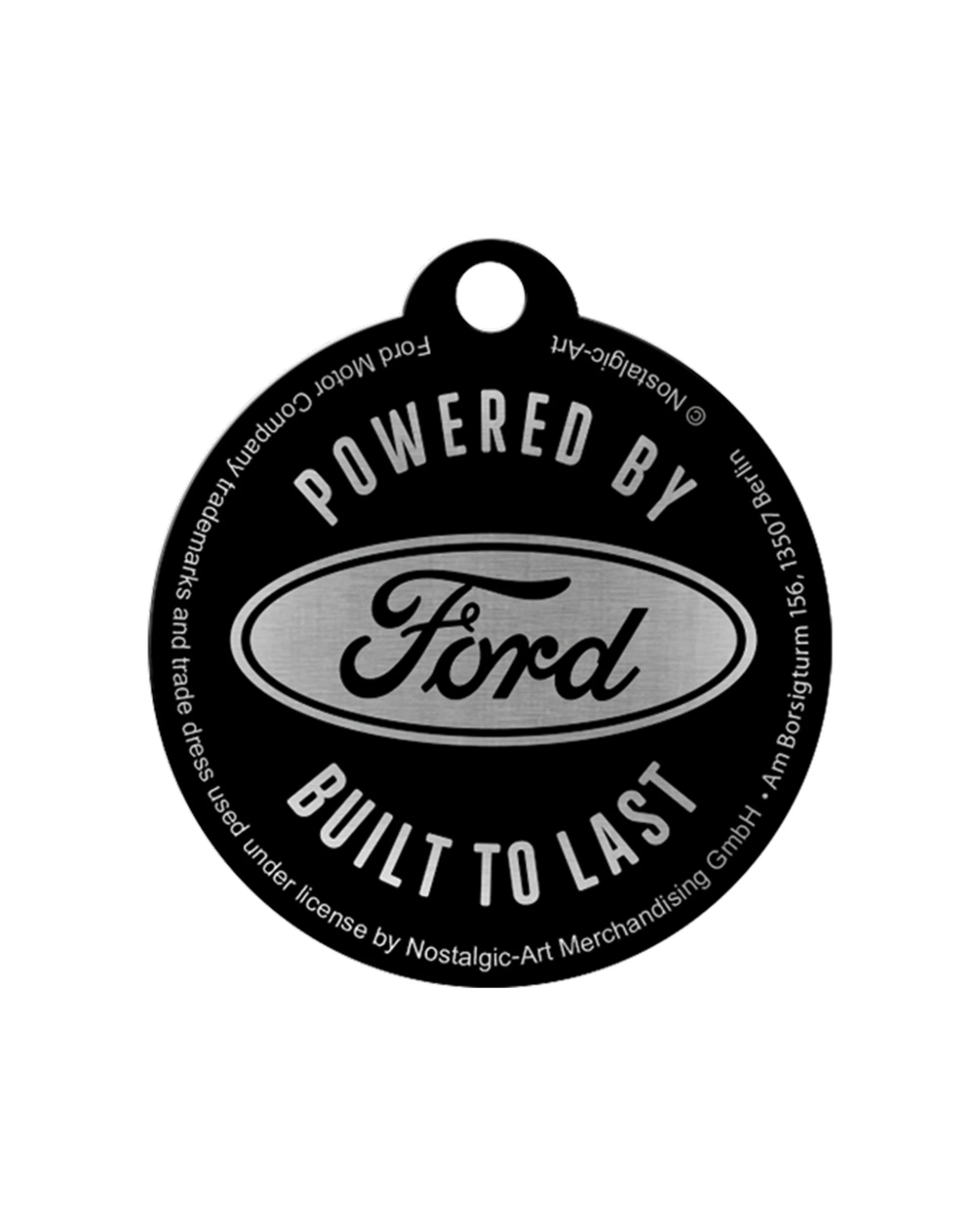 3 Nostalgic Art Stainless Steel Keyring Round Ford Built To Last, 3 of 4