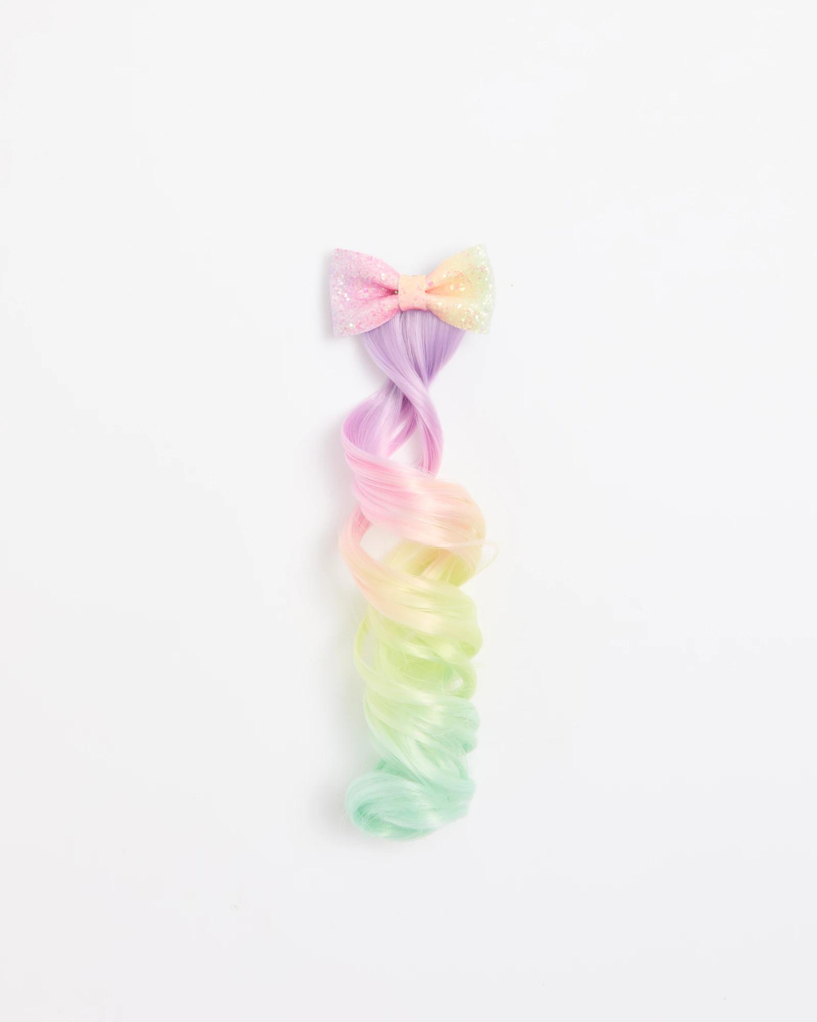1 Target Kids Faux Hair Bow Slide Clip RAINBOW OMBRE, 1 of 1