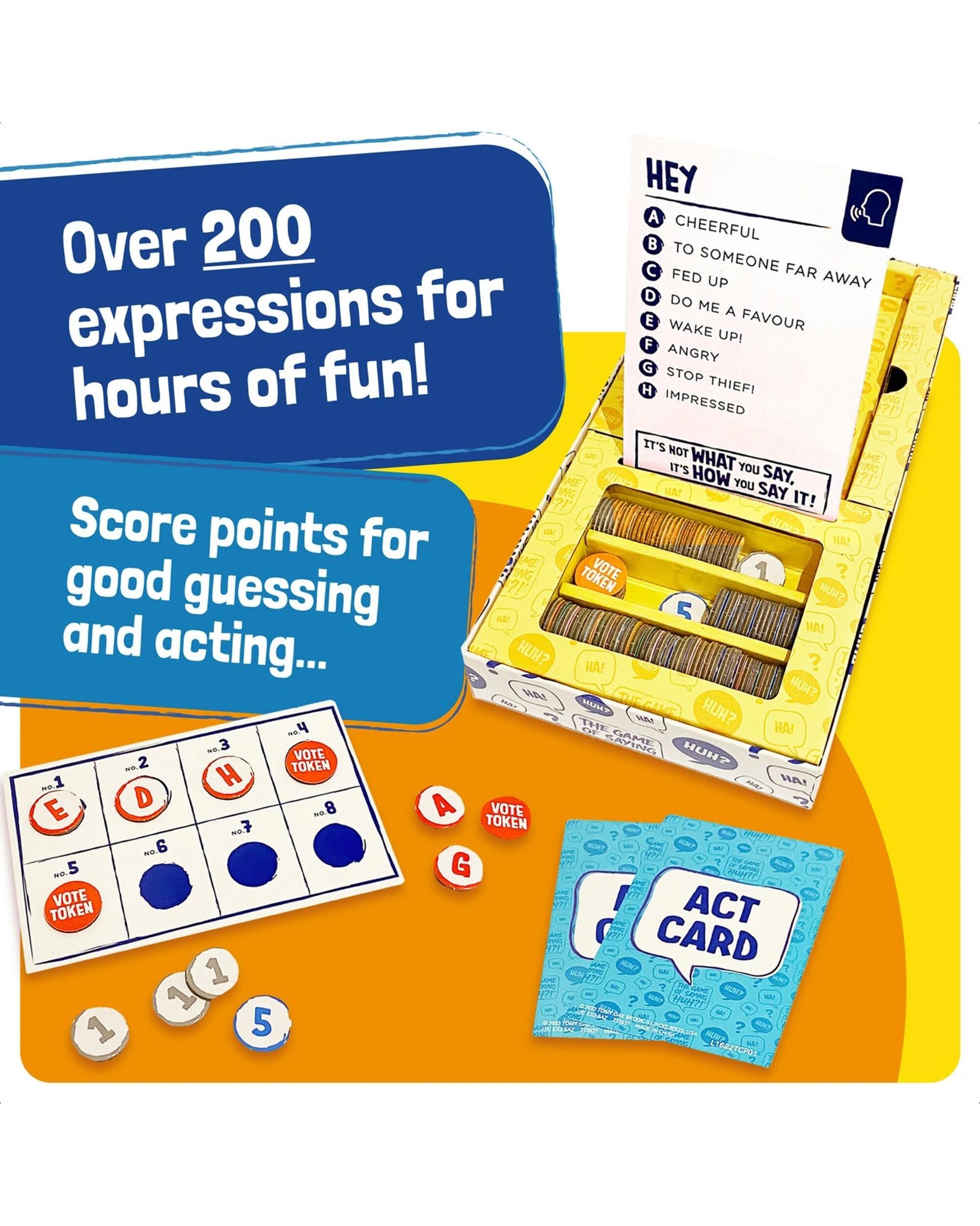 4 TOMY The Game of Saying Huh Card Game, 4 of 9