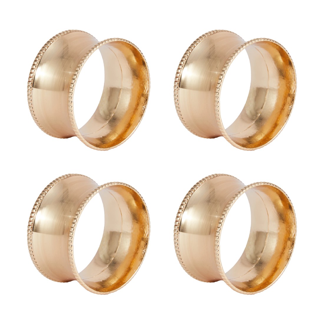 3 4 Pack Gold Look Napkin Rings, 3 of 4