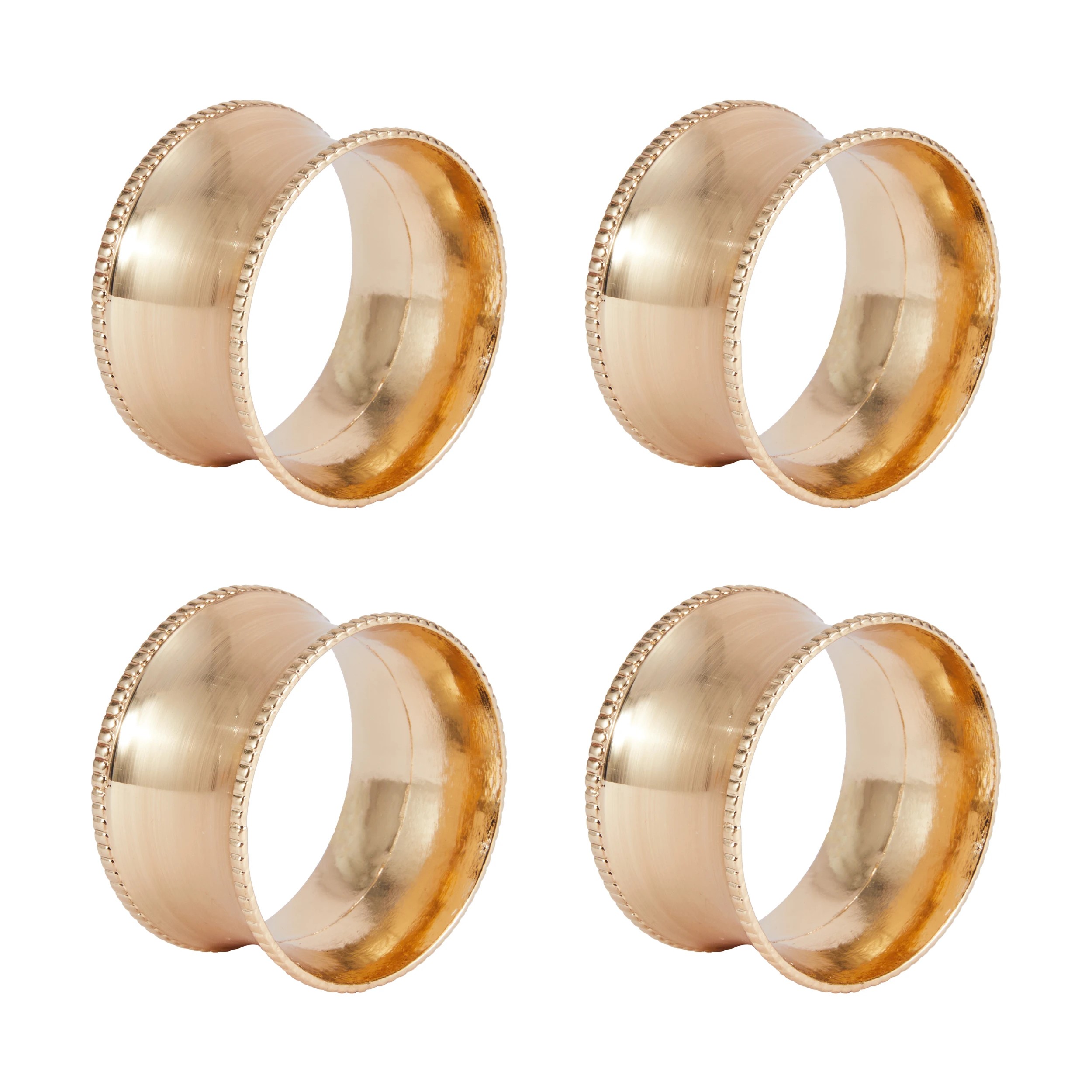 3 4 Pack Gold Look Napkin Rings, 3 of 4