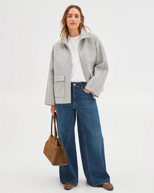 Target Woman Brushed Collar Zip Through Ja