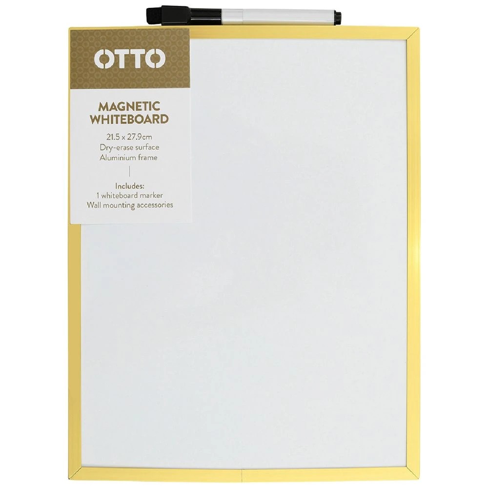 1 Otto Magnetic Whiteboard 21.5x27.9mm Gold Frame, 1 of 8